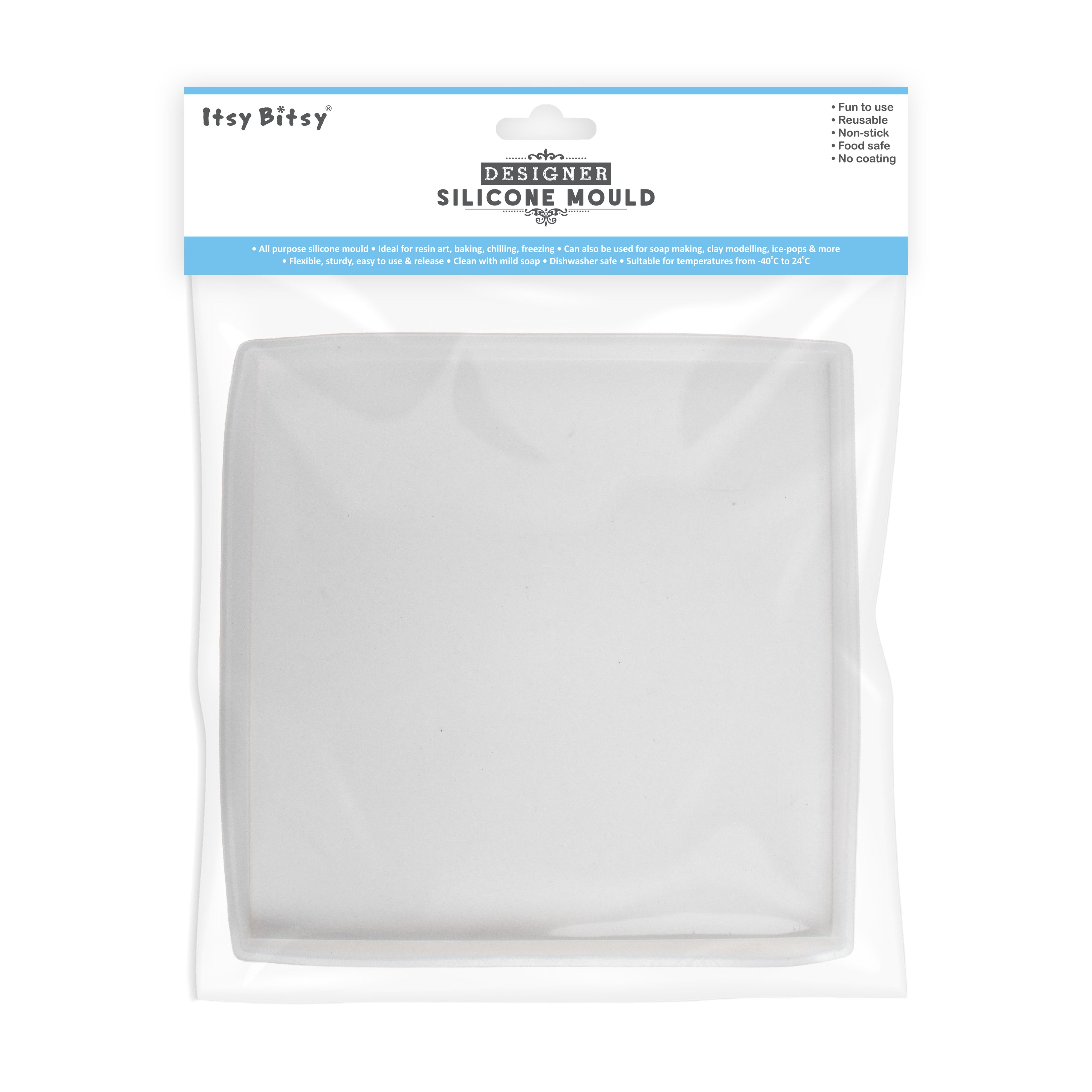 Silicone Mould Square Plain 8 X 8Inch X D10mm 1pc