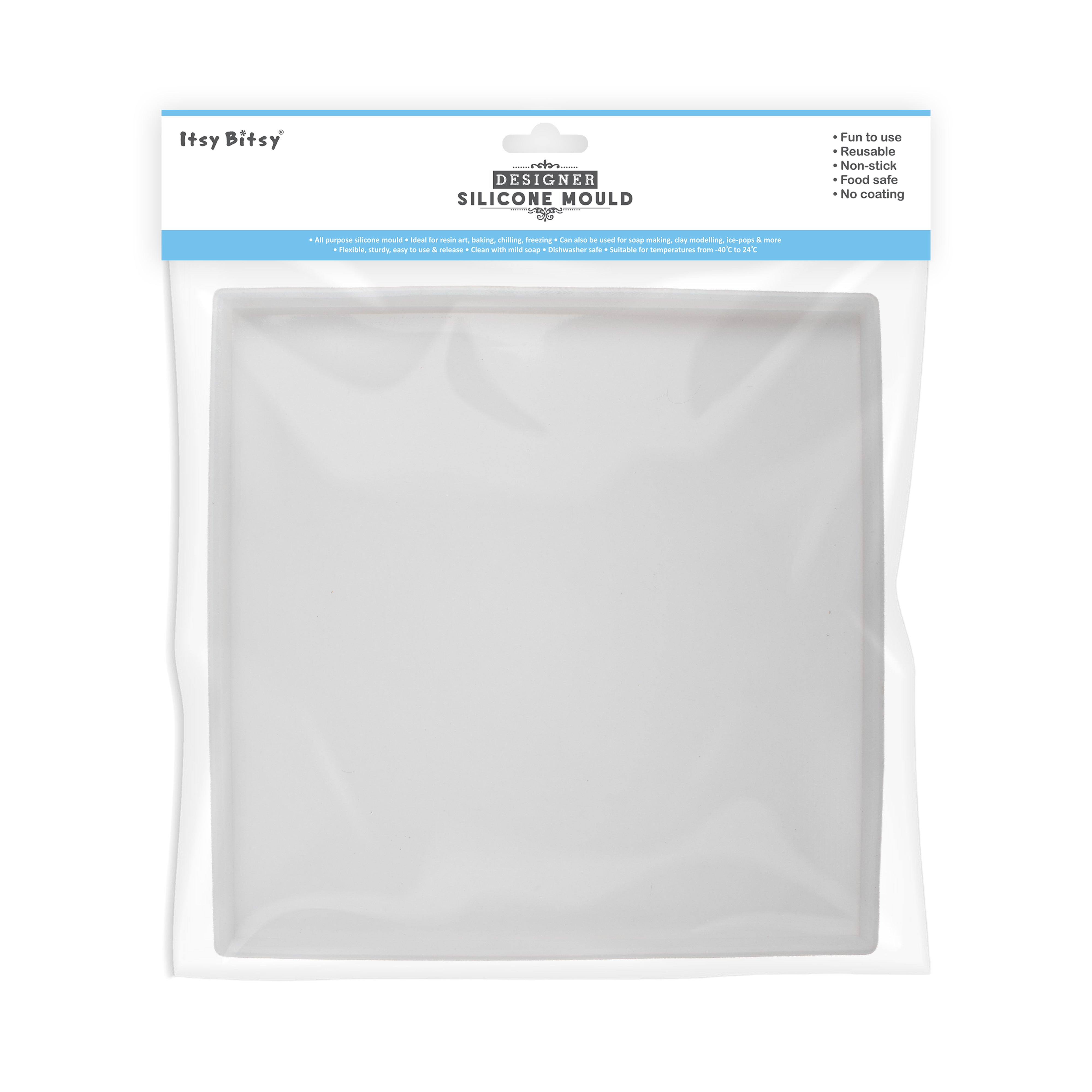 Silicone Mould Square Plain 10 X 10Inch X D10mm 1pc