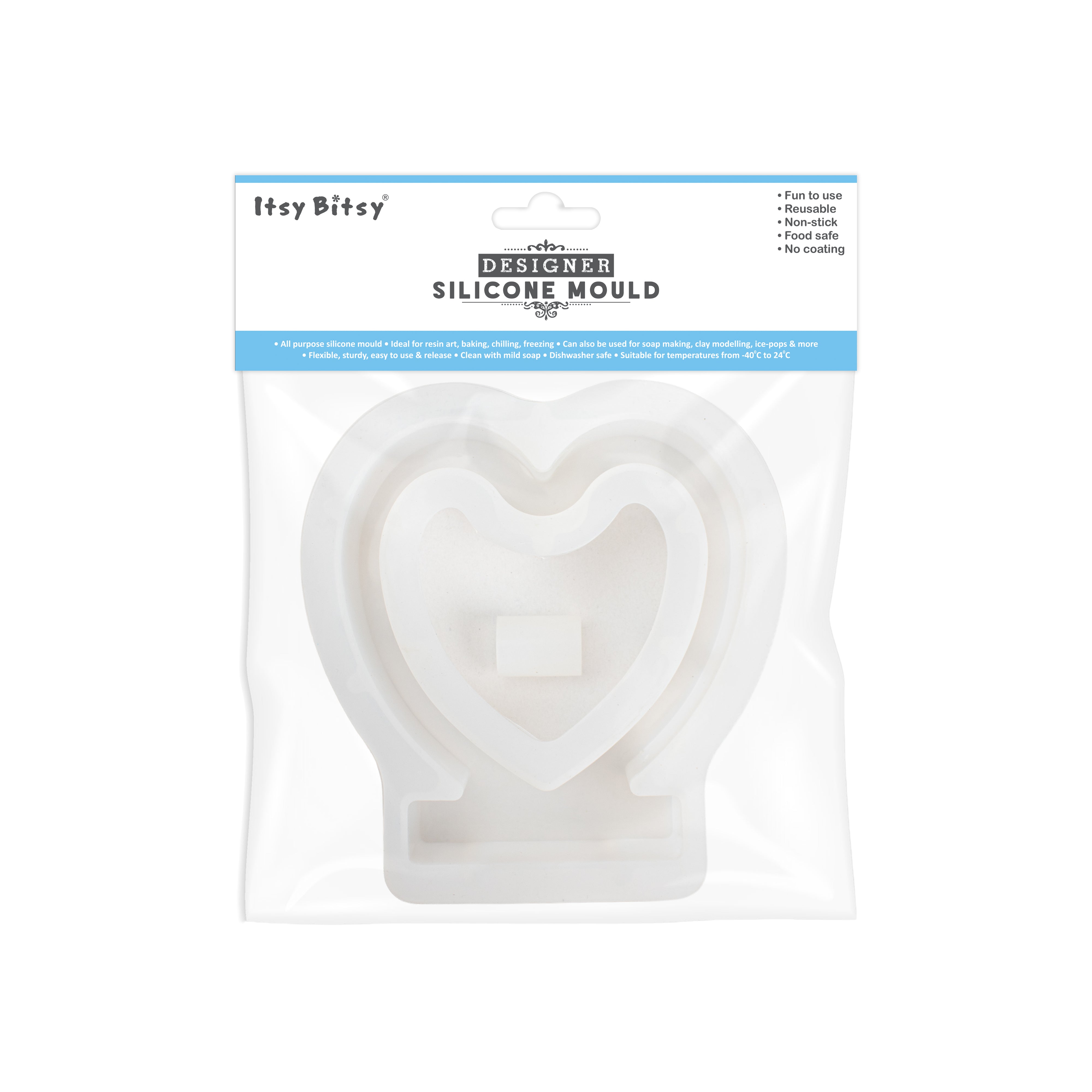 Silicone Mould Heart Flower Vase with Holder 15 X 14cm X D40mm 1pc
