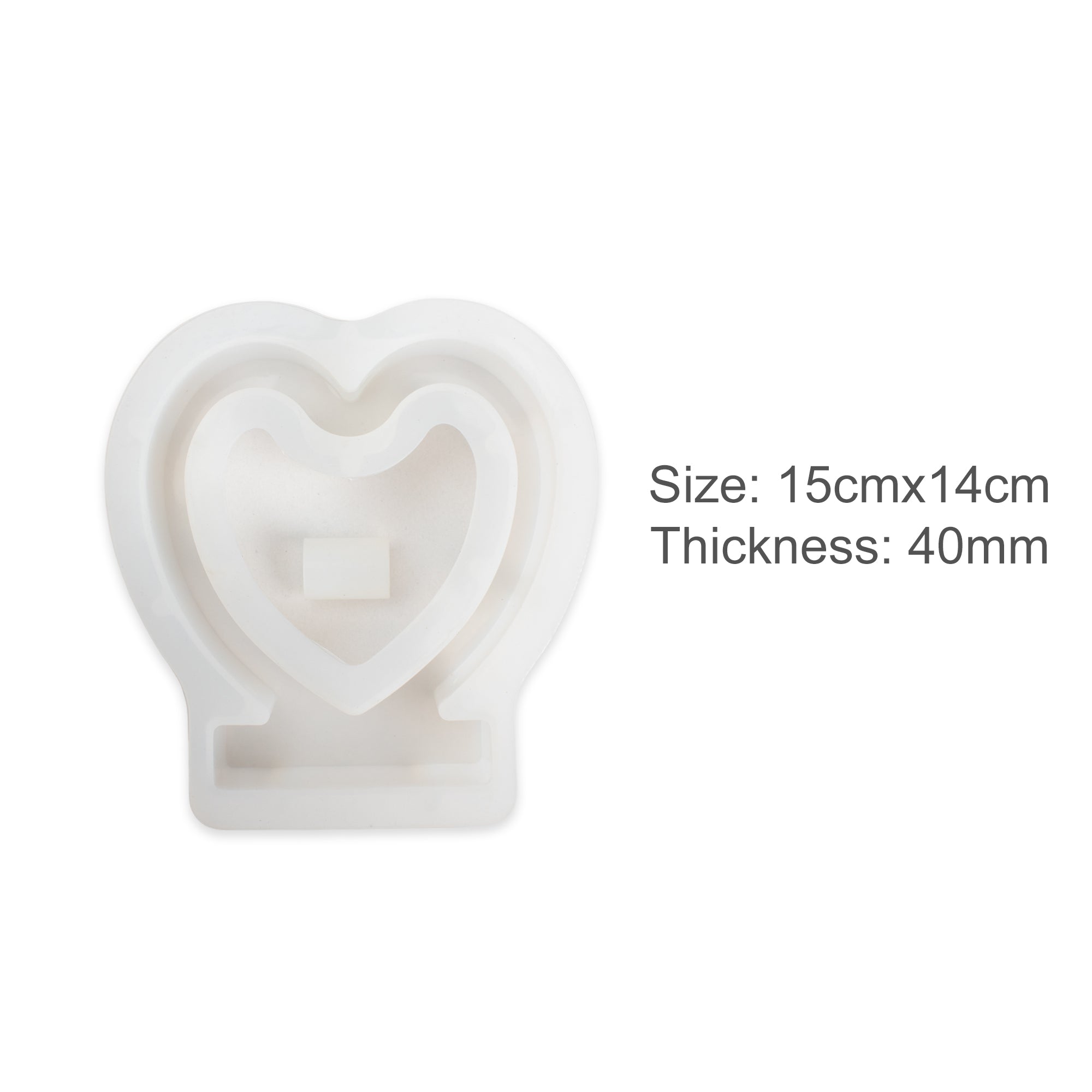 Silicone Mould Heart Flower Vase with Holder 15 X 14cm X D40mm 1pc