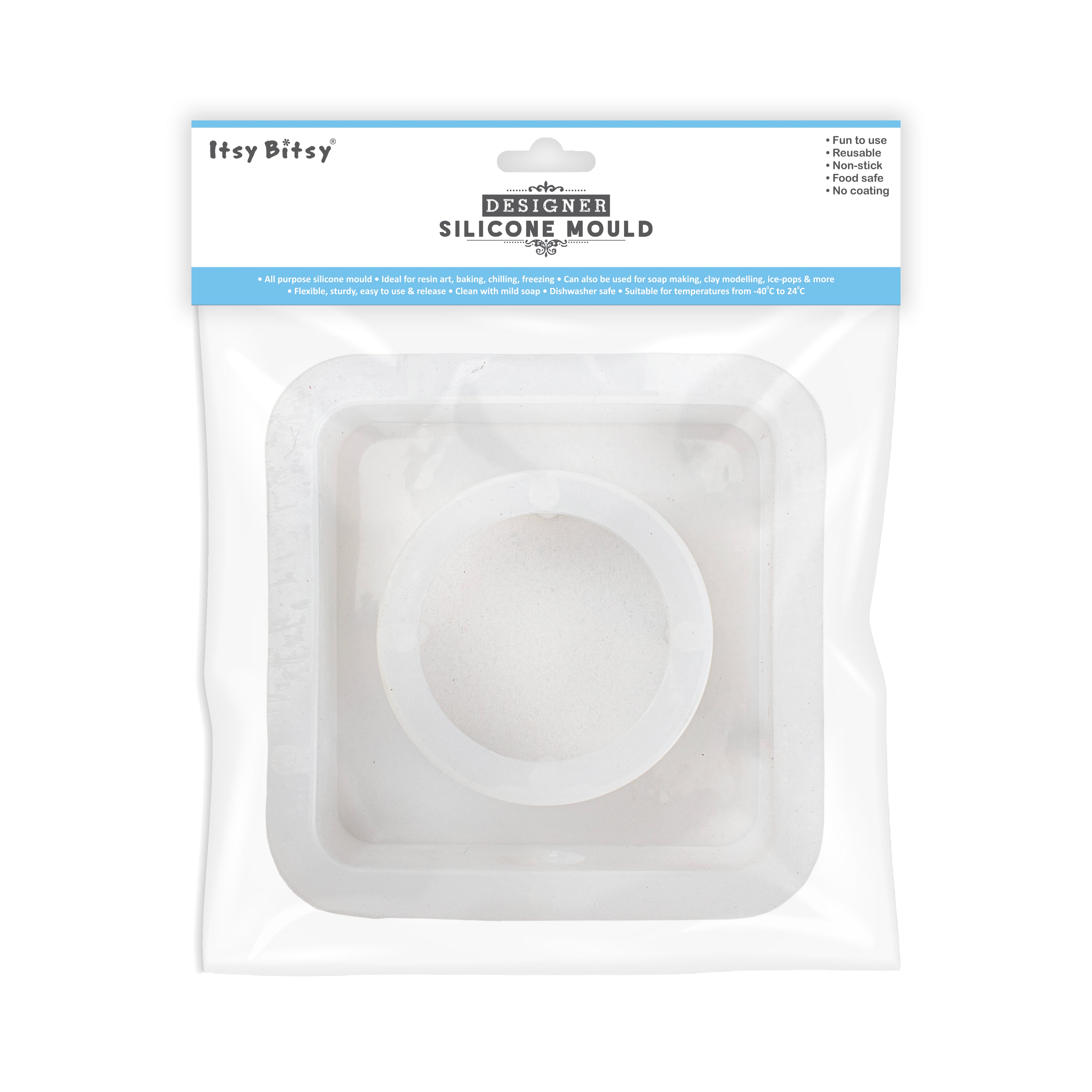Silicone Mould Square Flower Vase with Holder 5 X 5Inch X D40mm 1pc