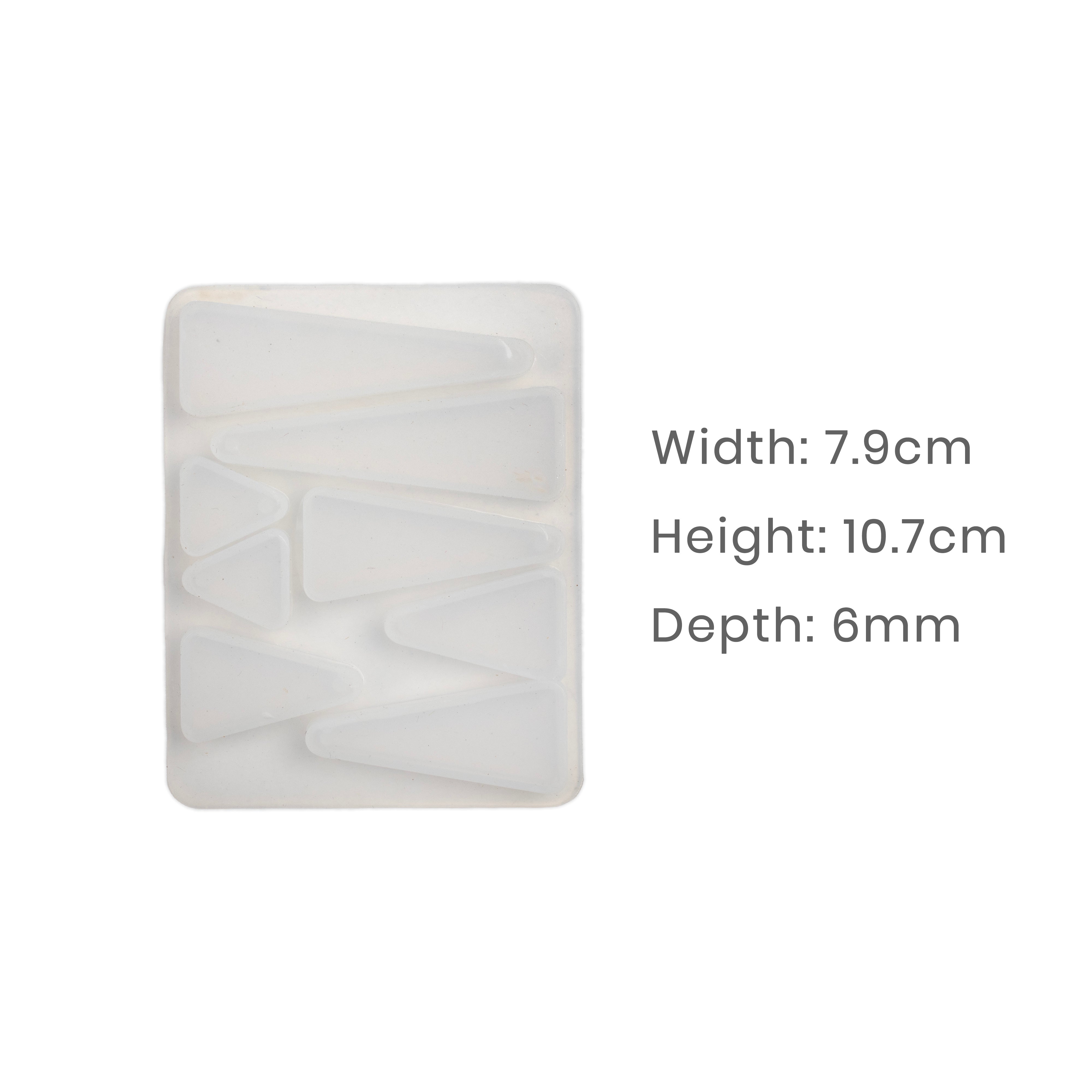 Silicone Mould Assorted Triangle 8 cavity 10.7 X 7.9cm X D6mm 1pc
