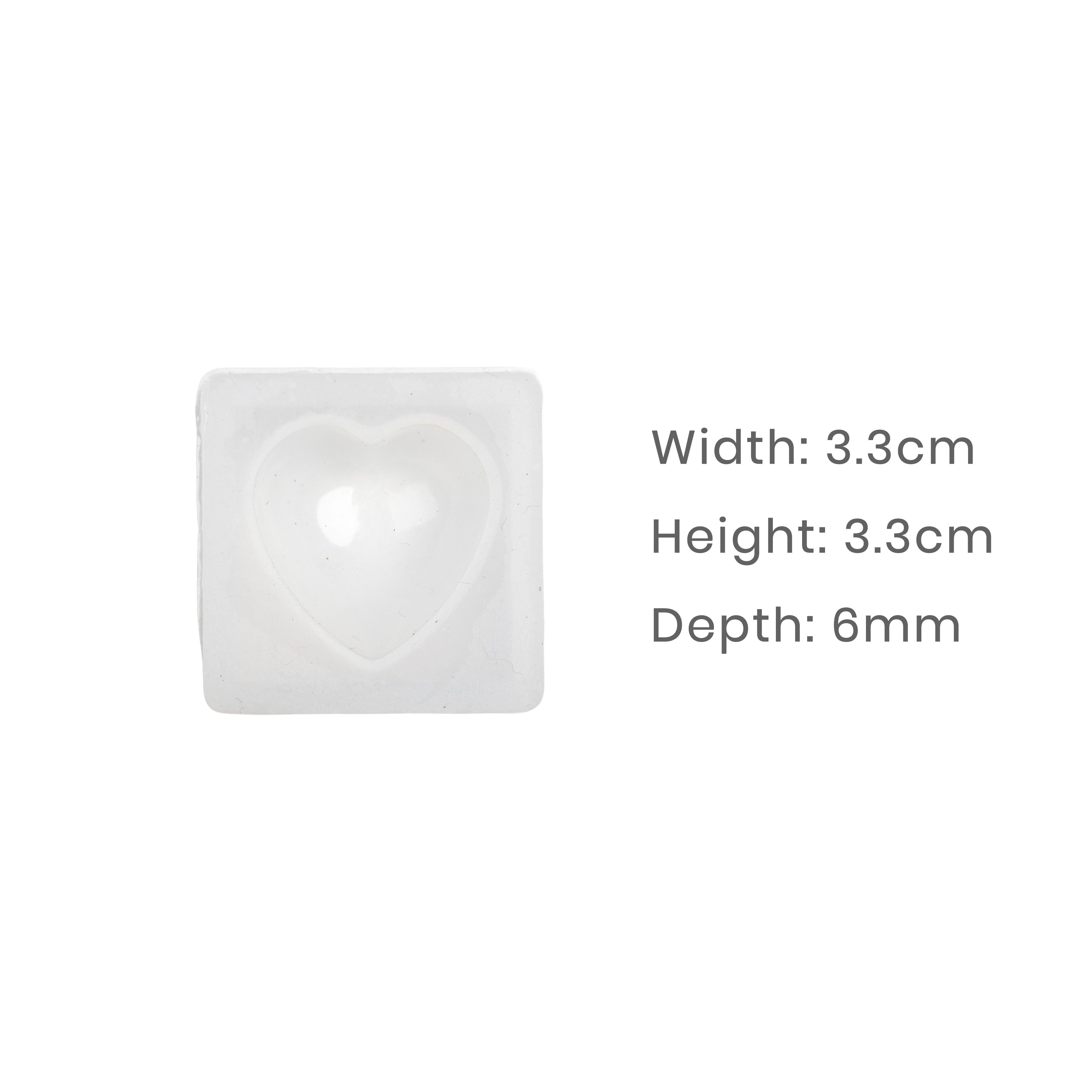 Silicone Mould Heart Locket 3.3 X 3.3cm X D6mm 4pc Set