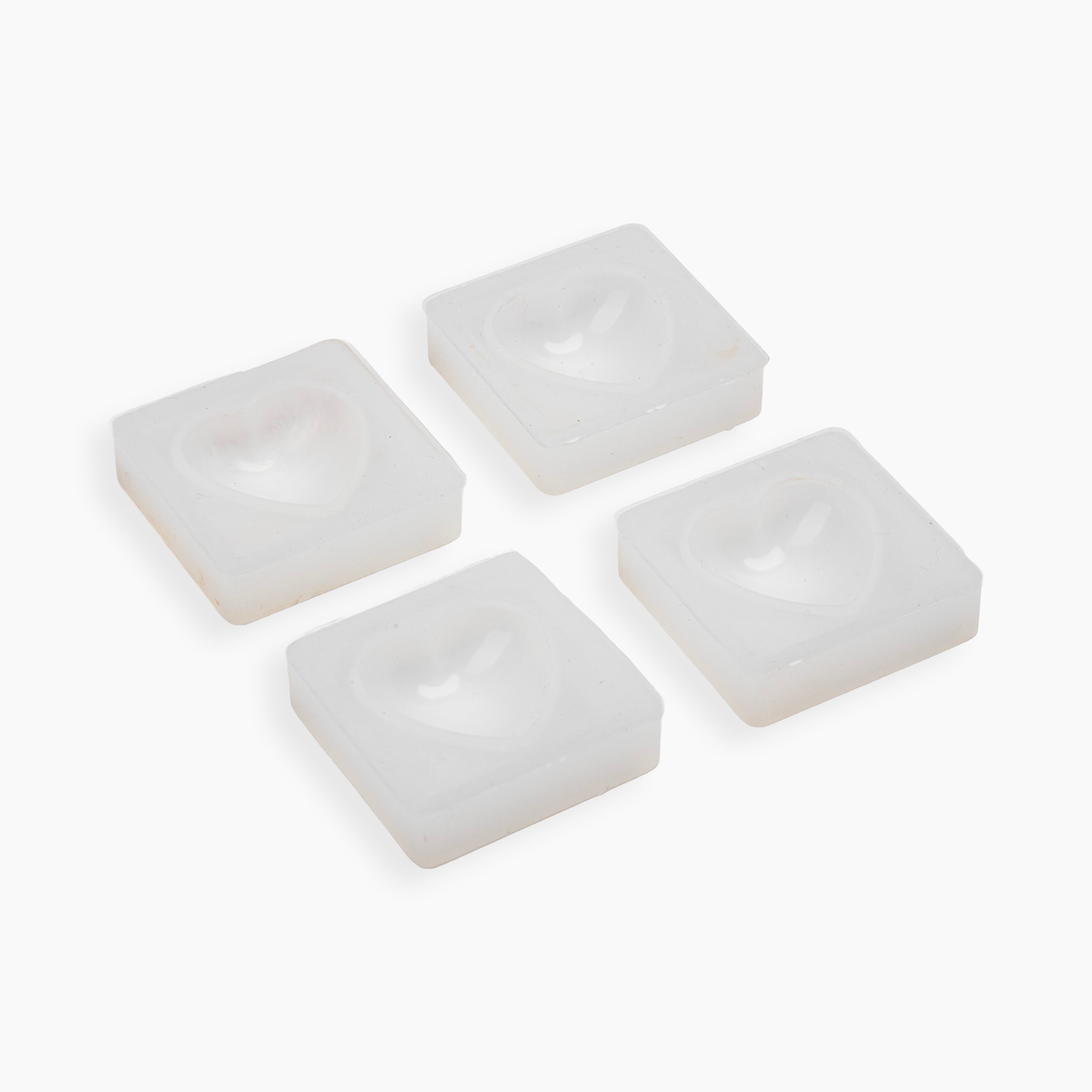 Silicone Mould Heart Locket 3.3 X 3.3cm X D6mm 4pc Set