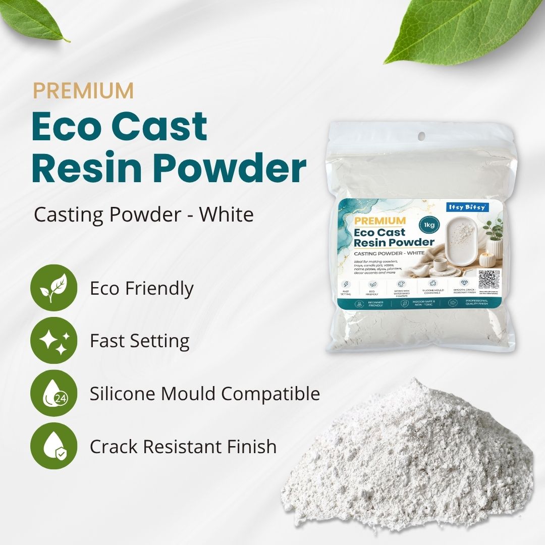 Premium Eco Resin Casting Powder White 1kg Pouch