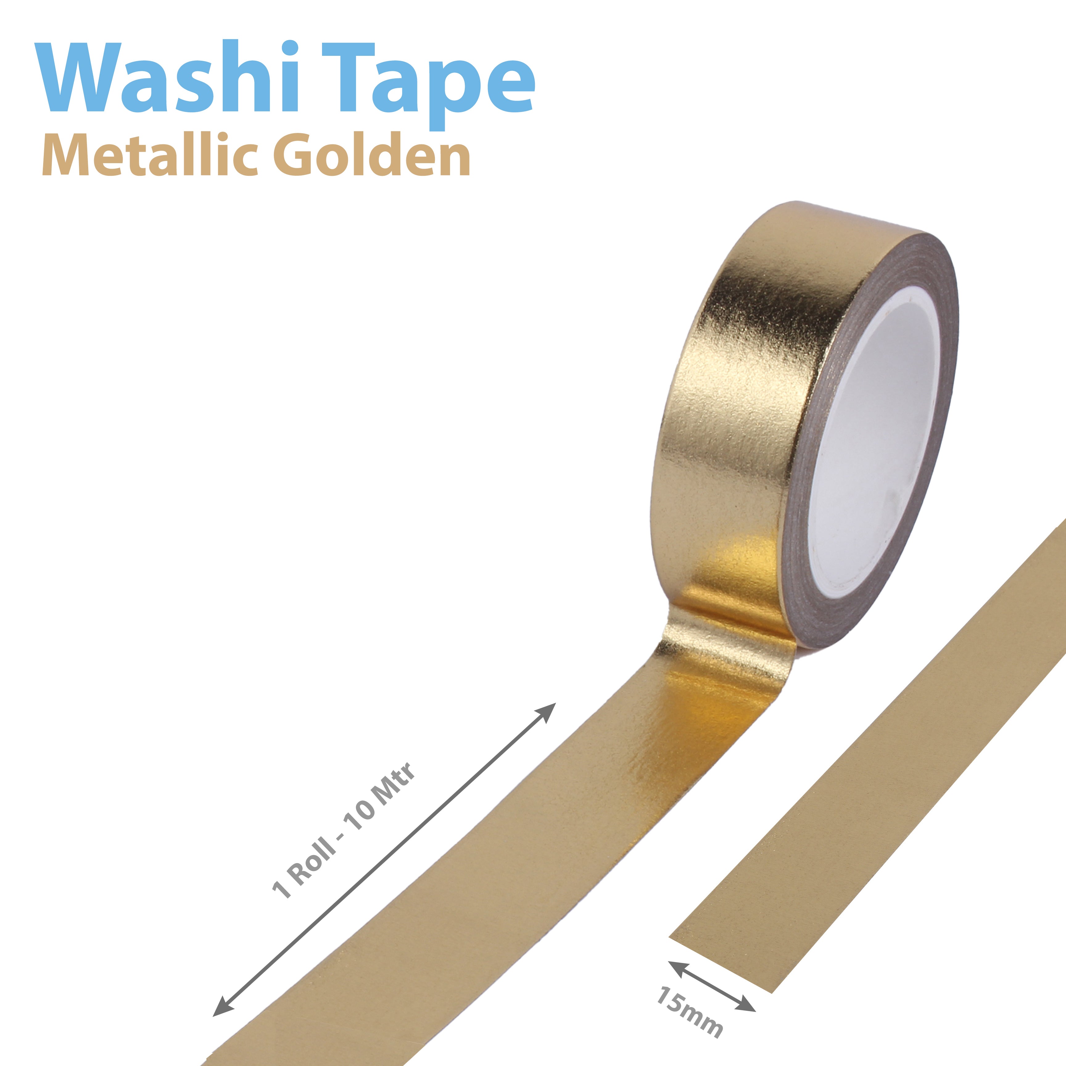 Washi Tape - Golden Foil, 15mmx10m, 1pc