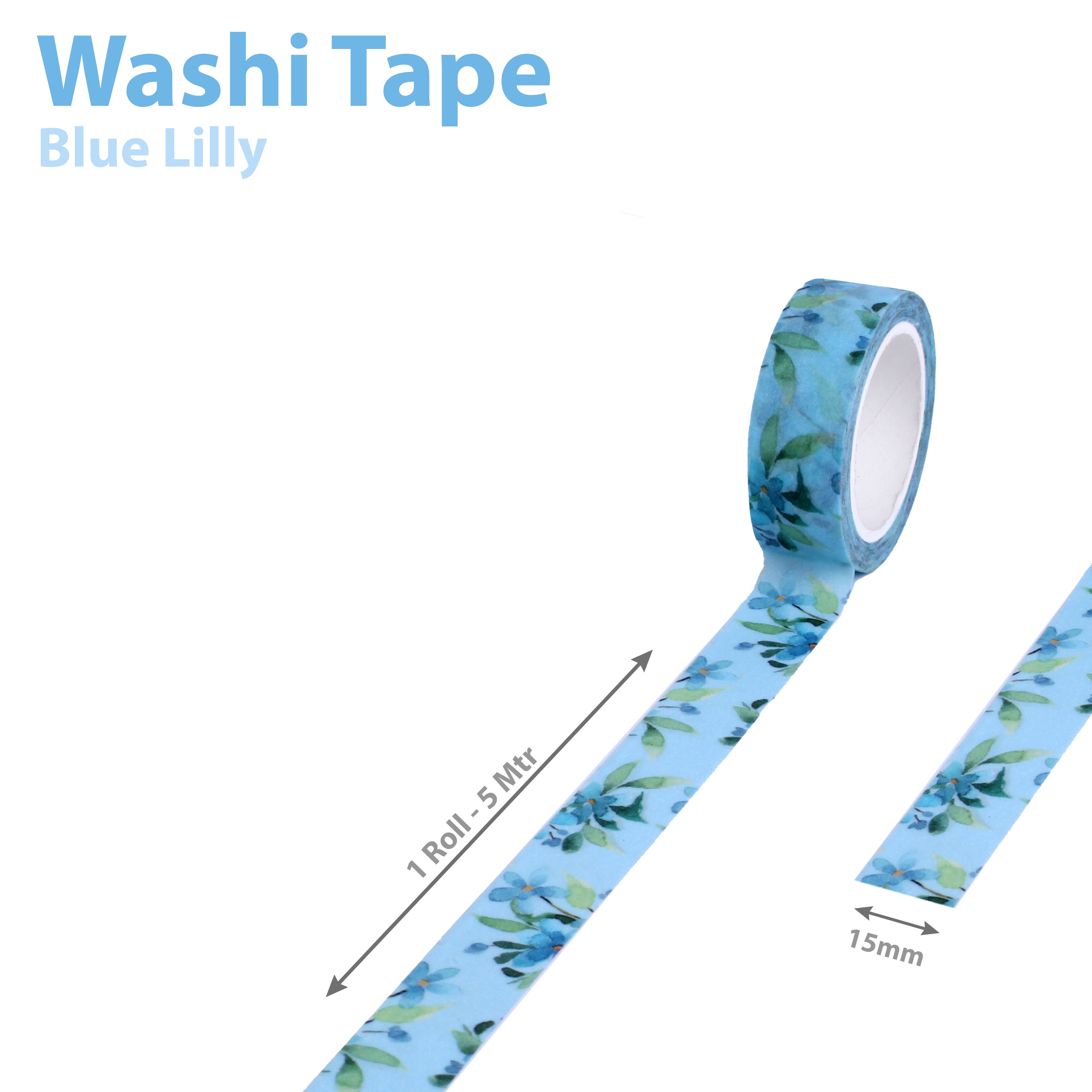 Washi Tape- Bluebells, 15mm x 5mtr