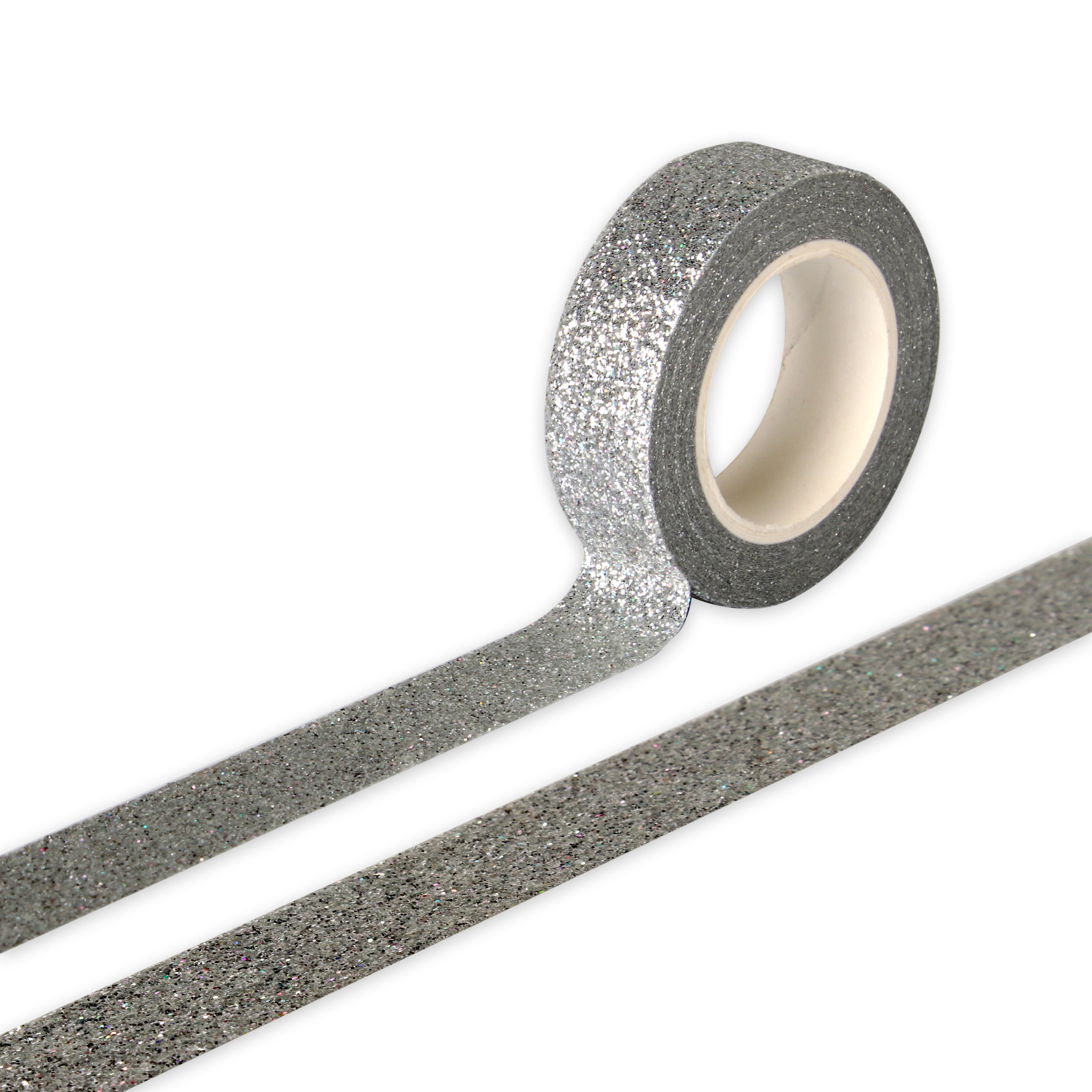 Washi Tape- Glitter Silver, 15mm x 5mtr