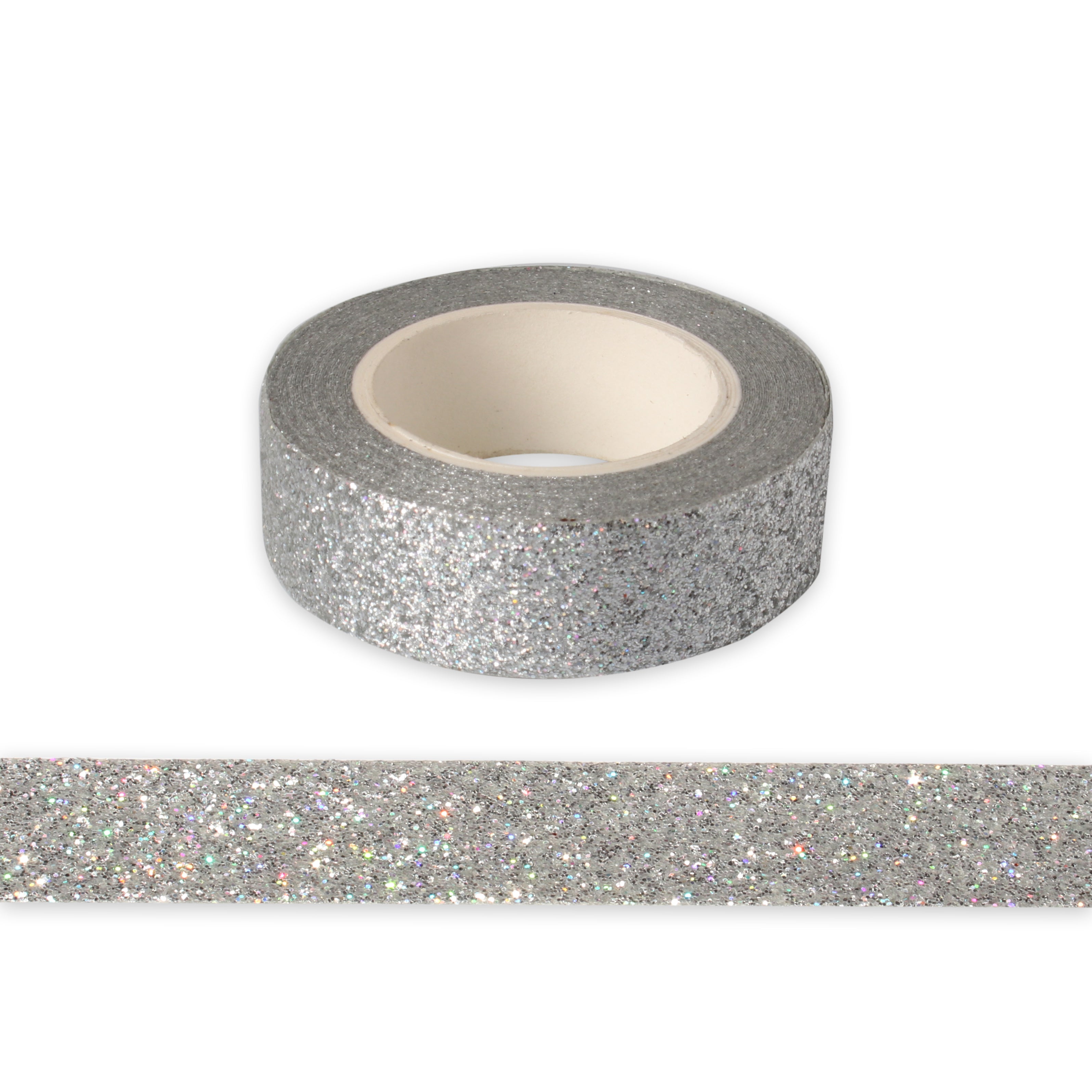 Washi Tape- Glitter Silver, 15mm x 5mtr