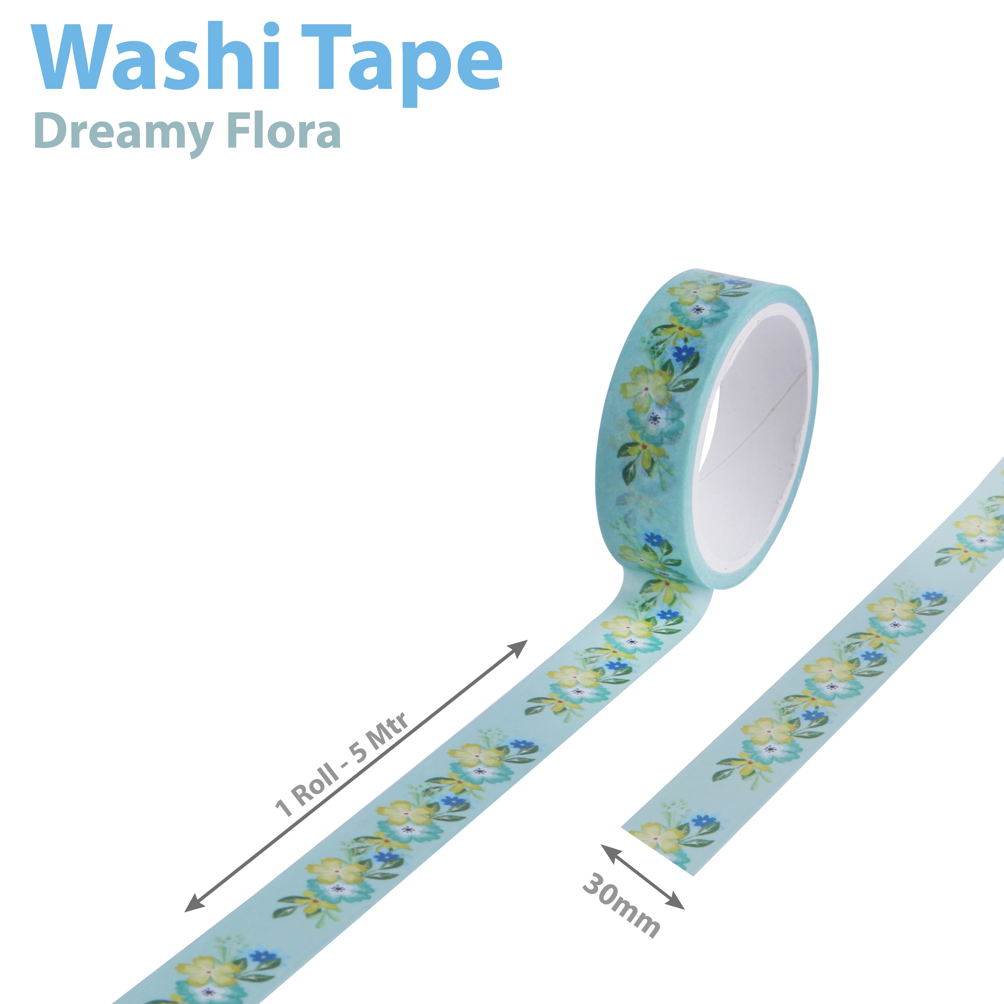 Washi Tape Dreamy Flora 15mmx5Mtr 1Roll