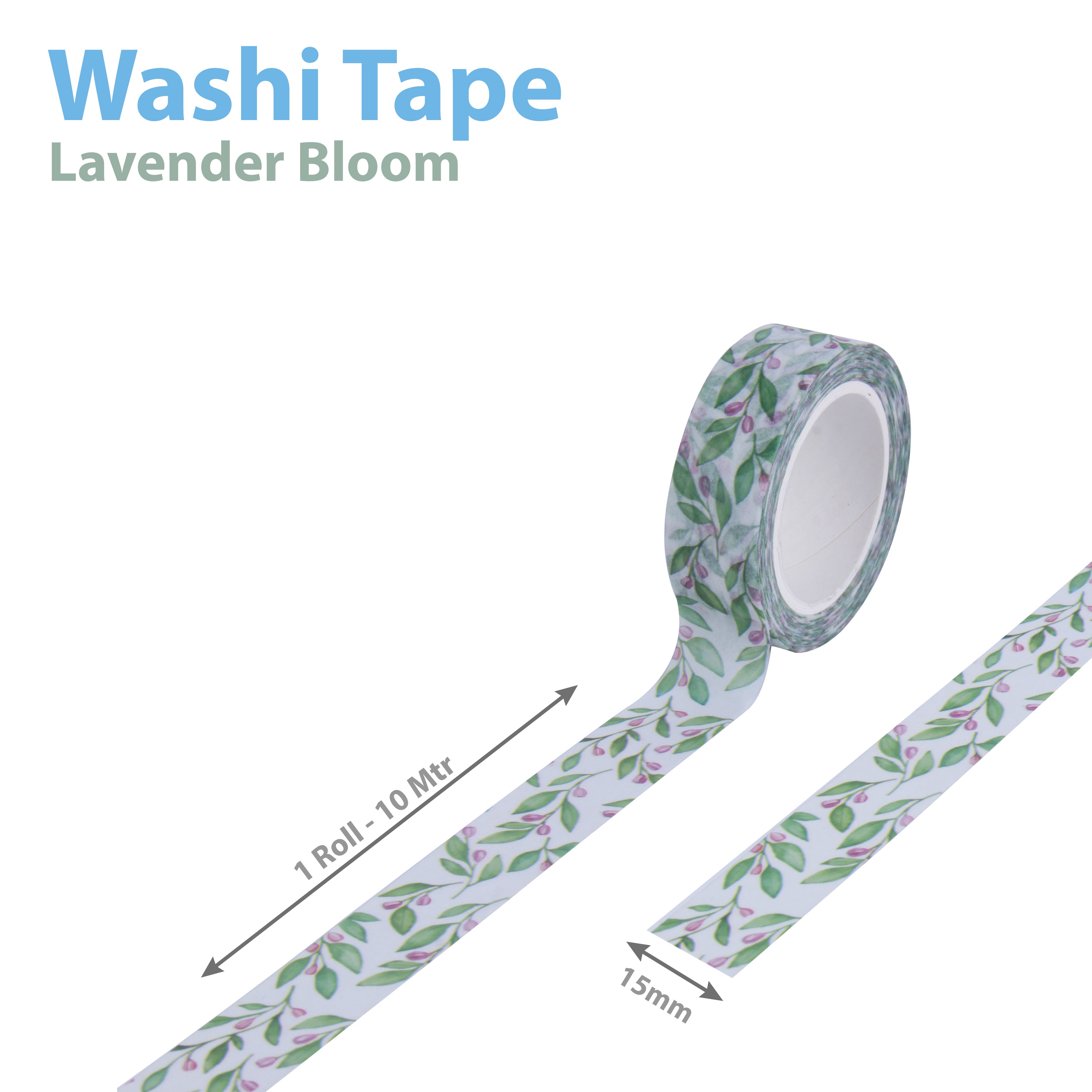 Washi Tape Lavender Bloom 15mmx10Mtr 1Roll