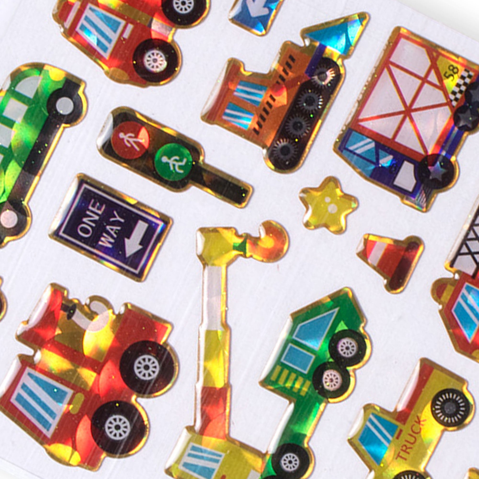 Resin Sticker Construction Transport 34pcs