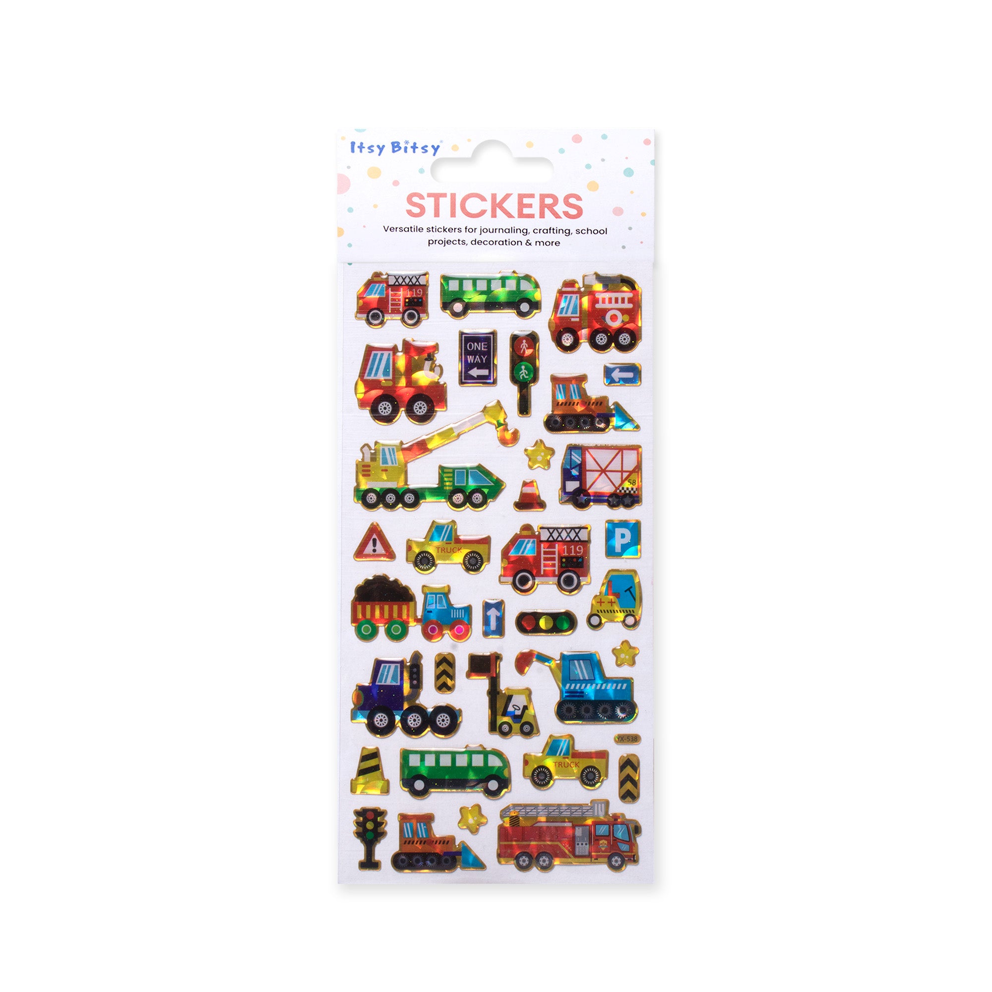 Resin Sticker Construction Transport 34pcs