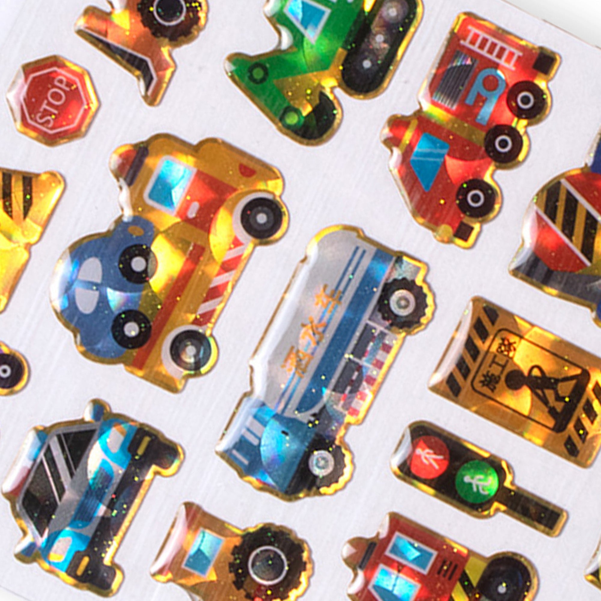 Resin Sticker Construction Vehicle 33pcs