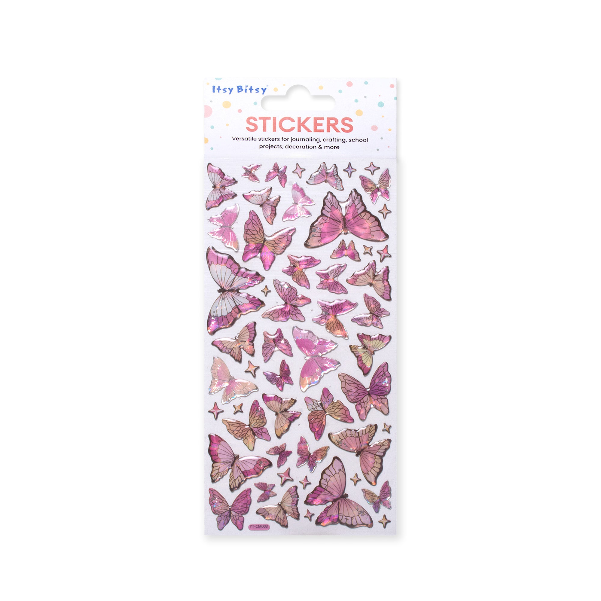 Resin Sticker Pretty Butterfly Pink Blend 53pcs