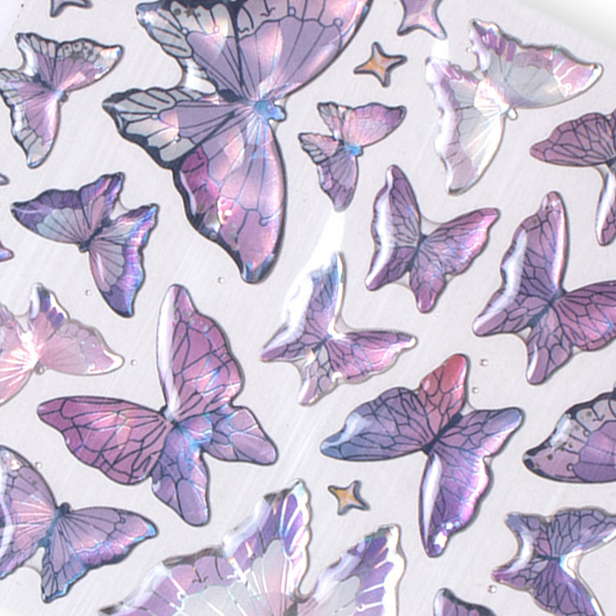 Resin Sticker Pretty Butterfly Lavender Blend 53pcs