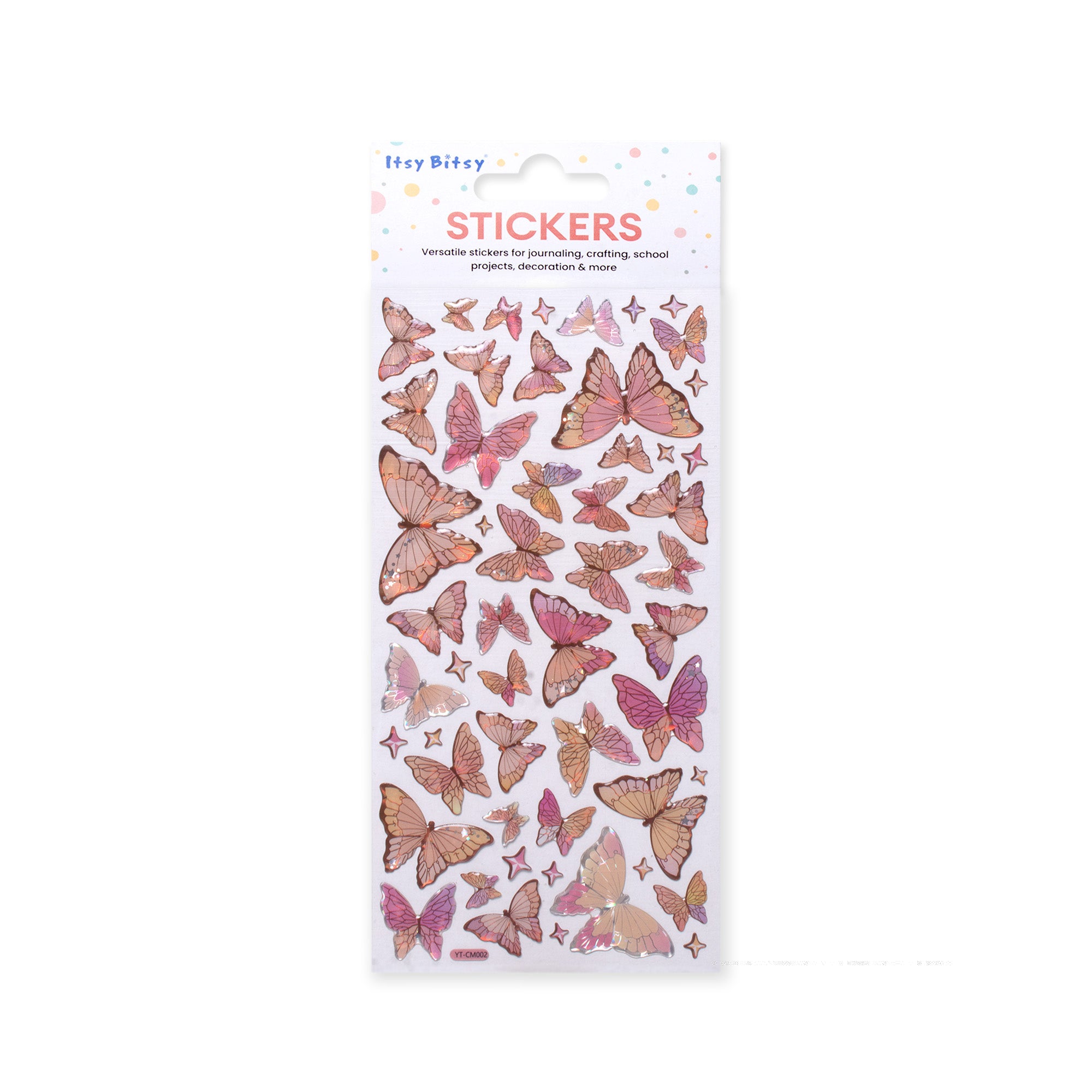 Resin Sticker Pretty Butterfly Peach Blend 53pcs