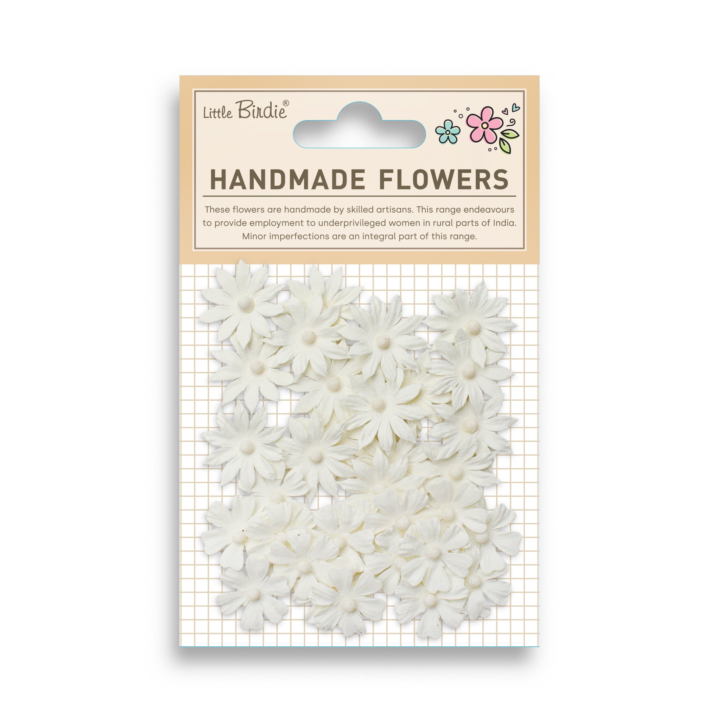 Handmade Flowers Valerie Ivory Pearl 32Pc
