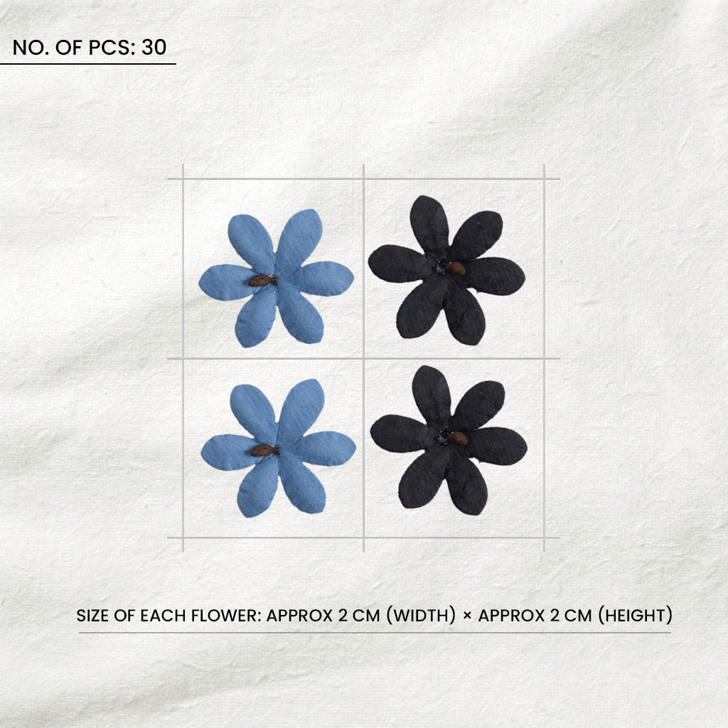 Handmade Flowers Mia Vintage Blue 30Pc