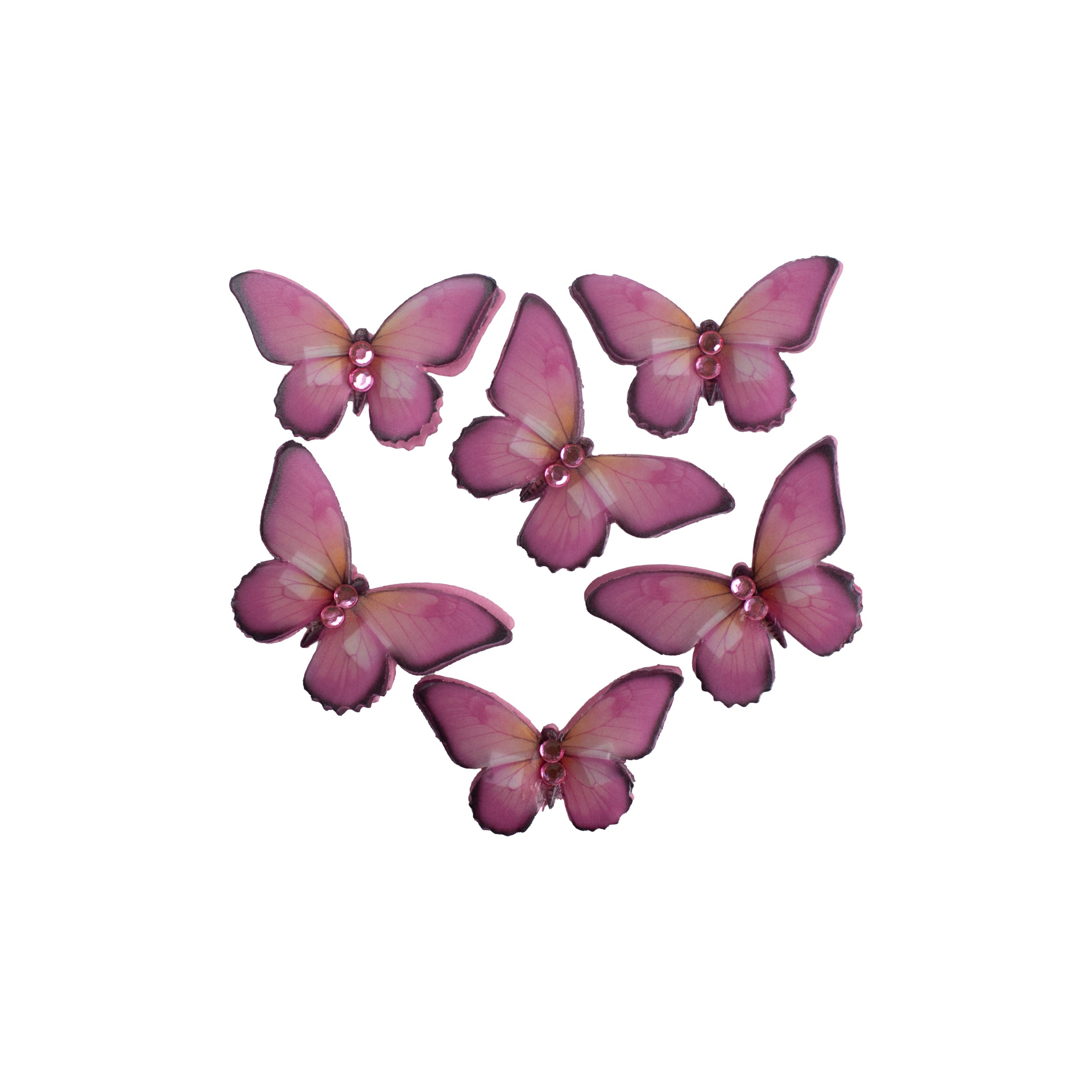 Handmade Flowers Graceful Wings Pink Tint 6Pc