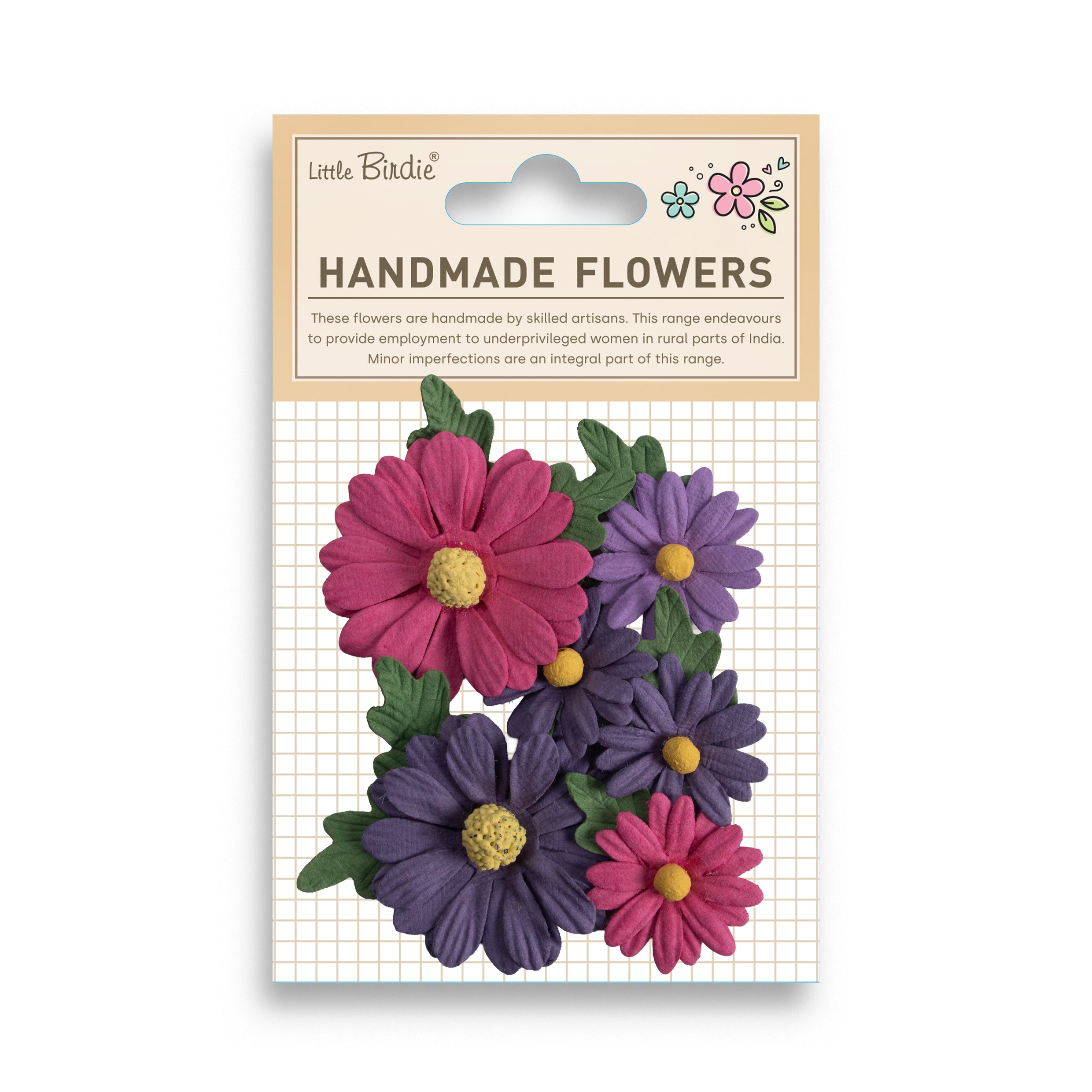 Handmade Flowers Anya Magenta Orchid 6Pc