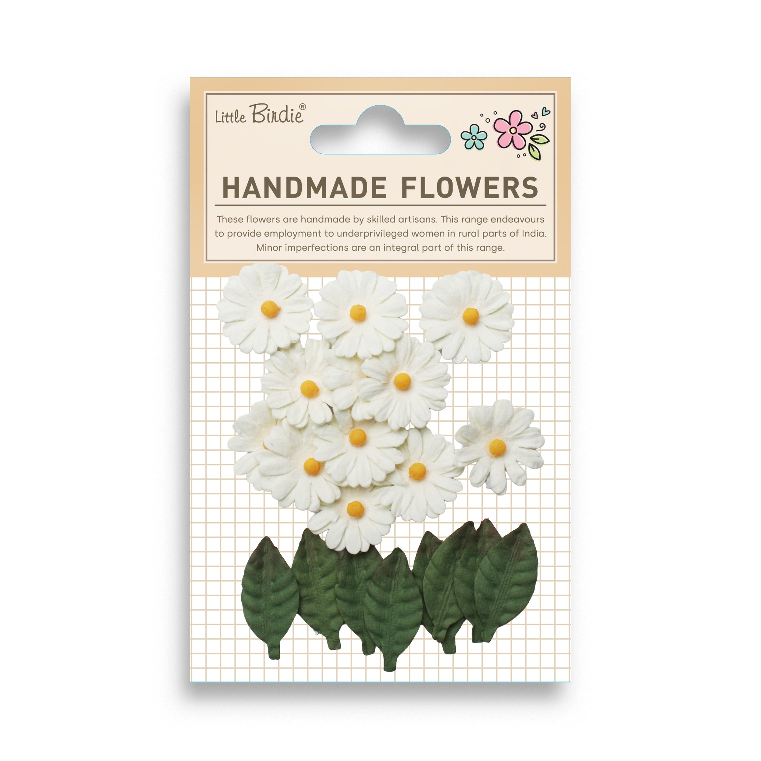 Handmade Flowers Cyra Ivory Pearl 20Pc