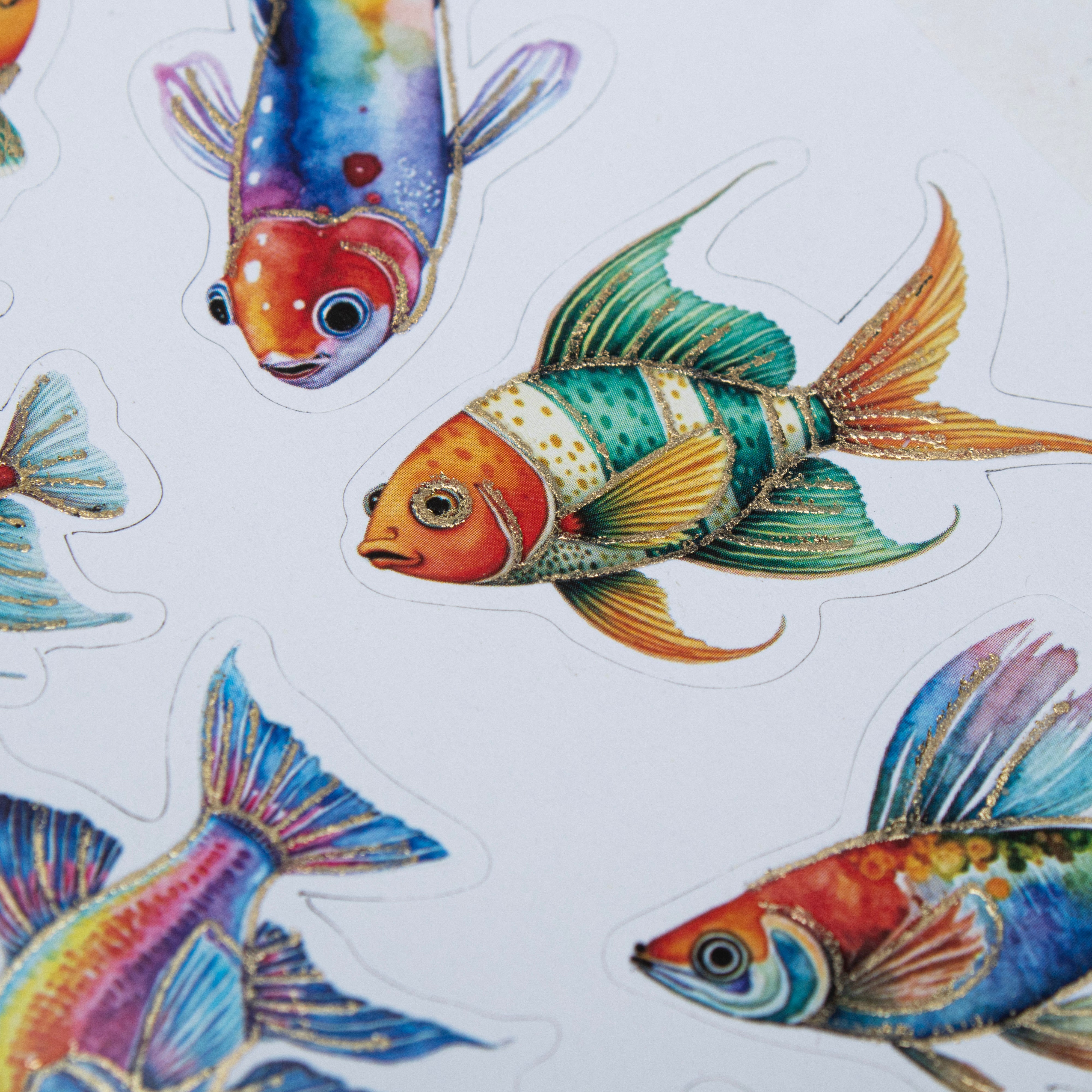 Peel off Foil Sticker Fin Friends Approx 12.20 X 5.11cm 1 Sheet