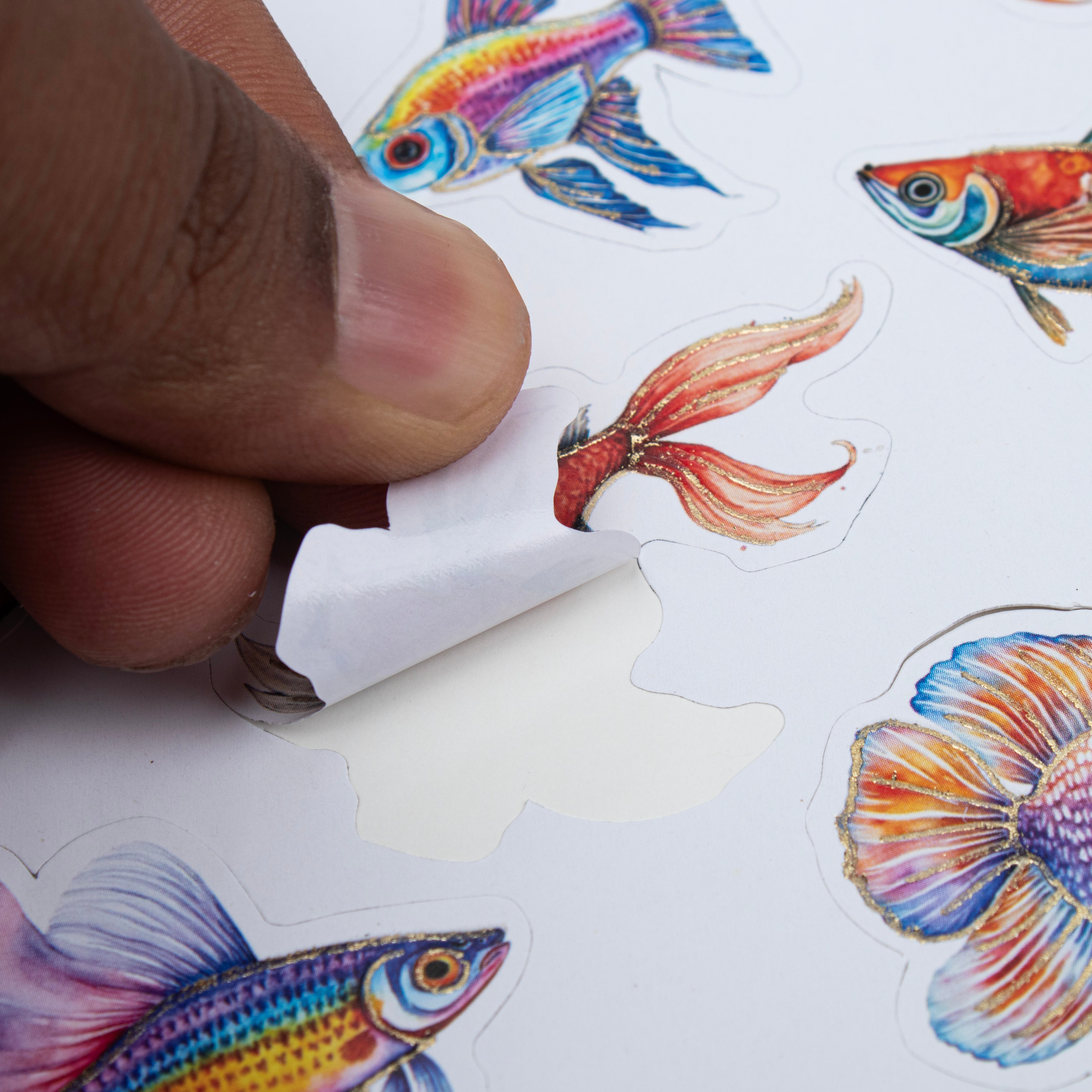 Peel off Foil Sticker Fin Friends Approx 12.20 X 5.11cm 1 Sheet