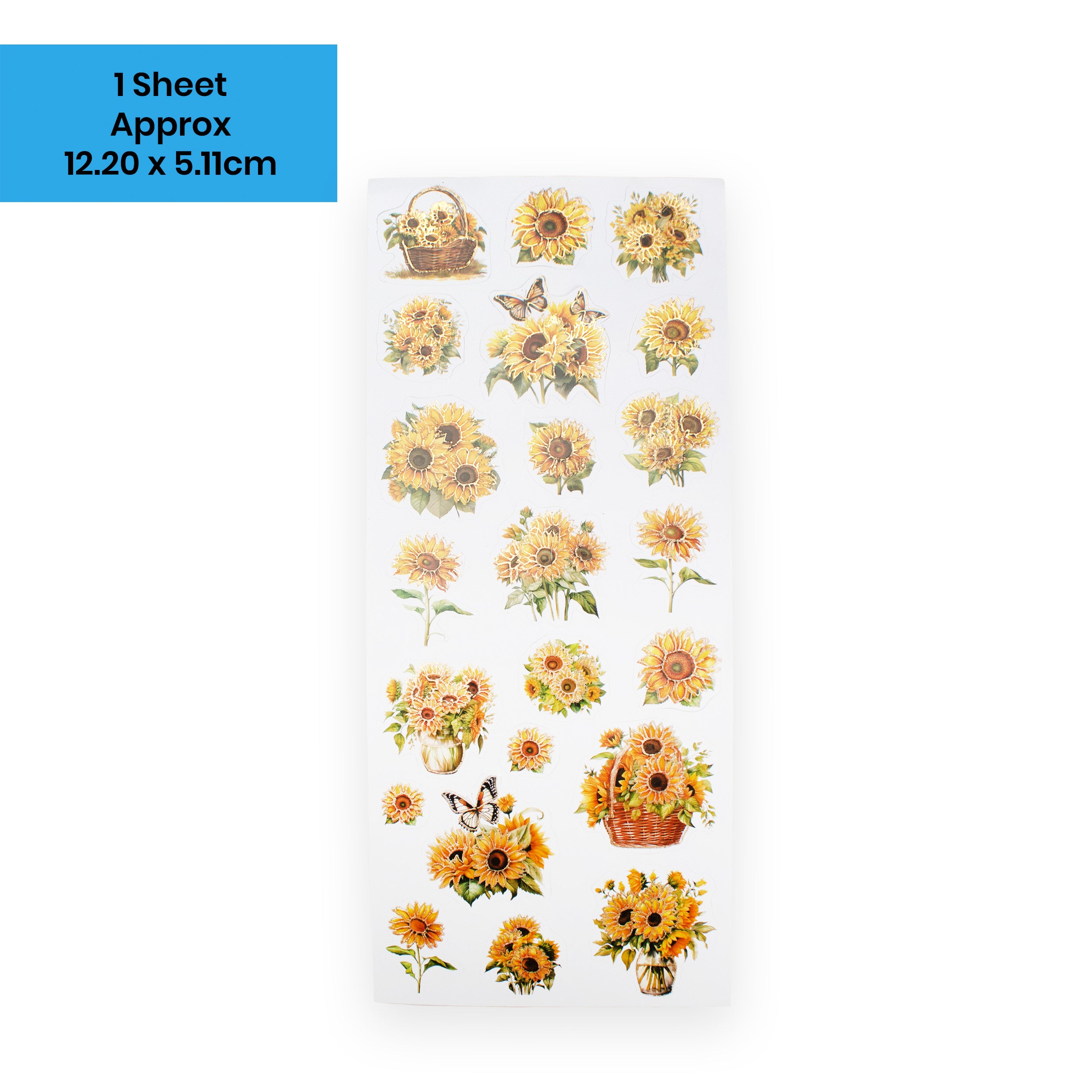 Peel off Foil Sticker Sunflower Studio Approx 12.20 X 5.11cm 1 Sheet
