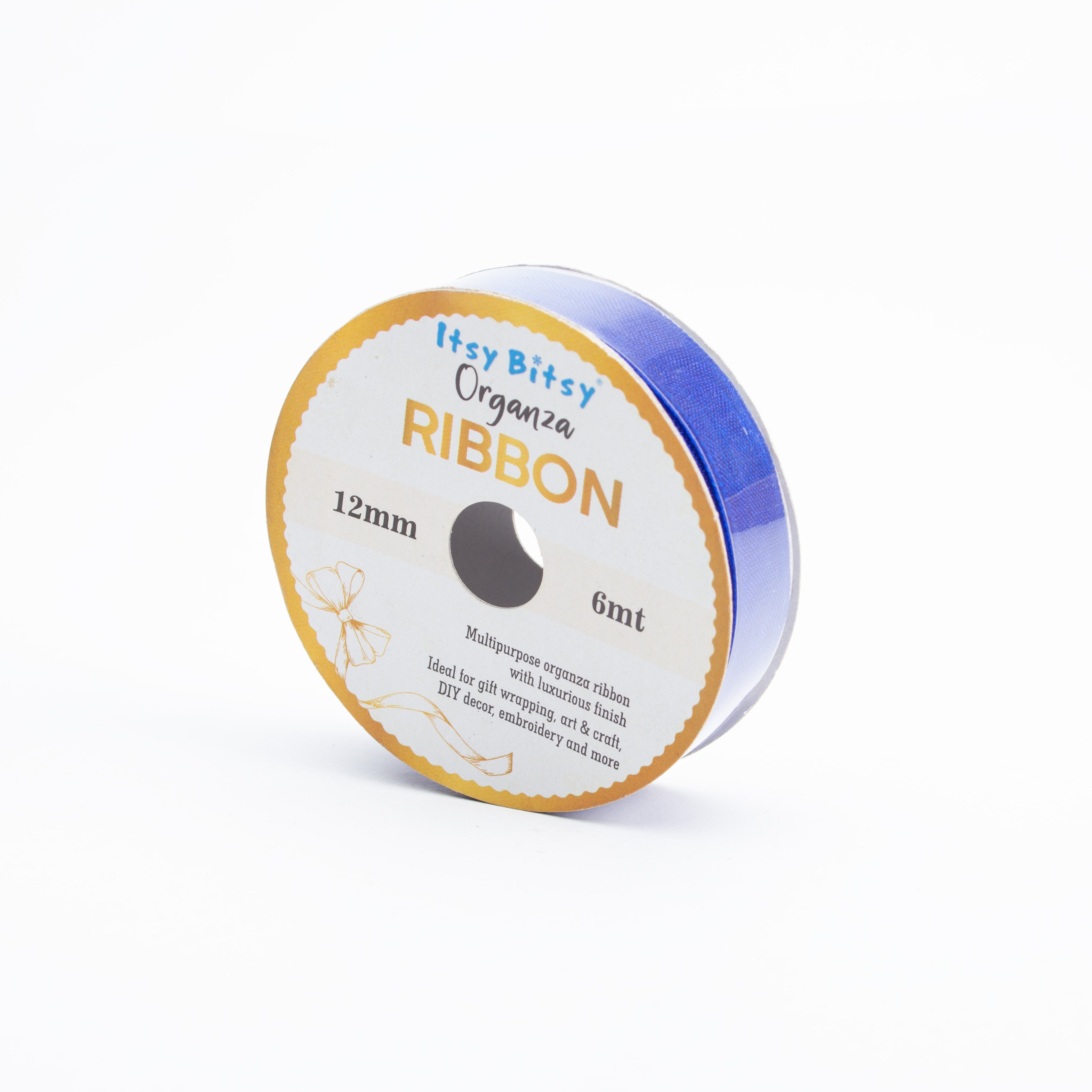 Organza Ribbon 12mm Blue 6mt 1 Roll