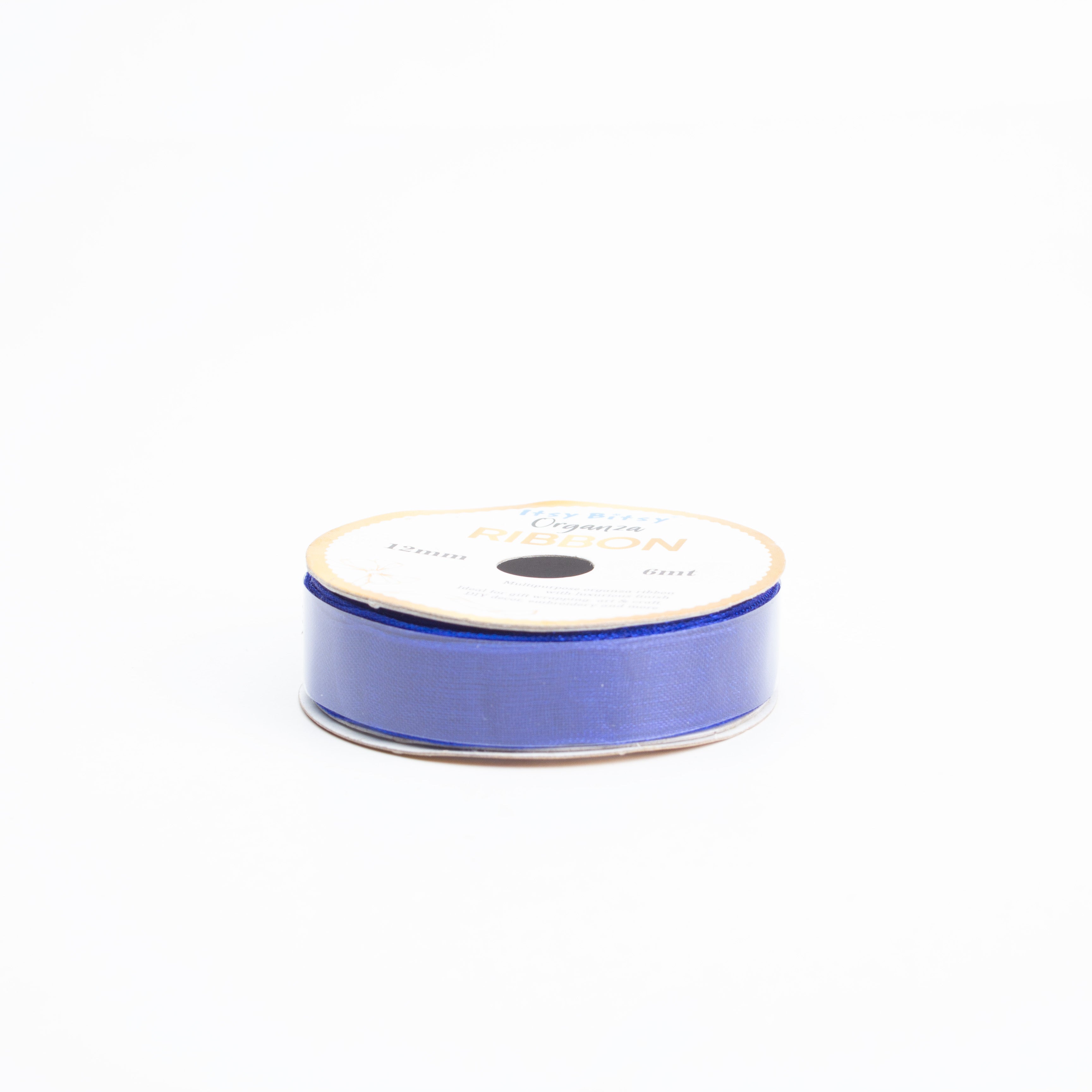 Organza Ribbon 12mm Blue 6mt 1 Roll