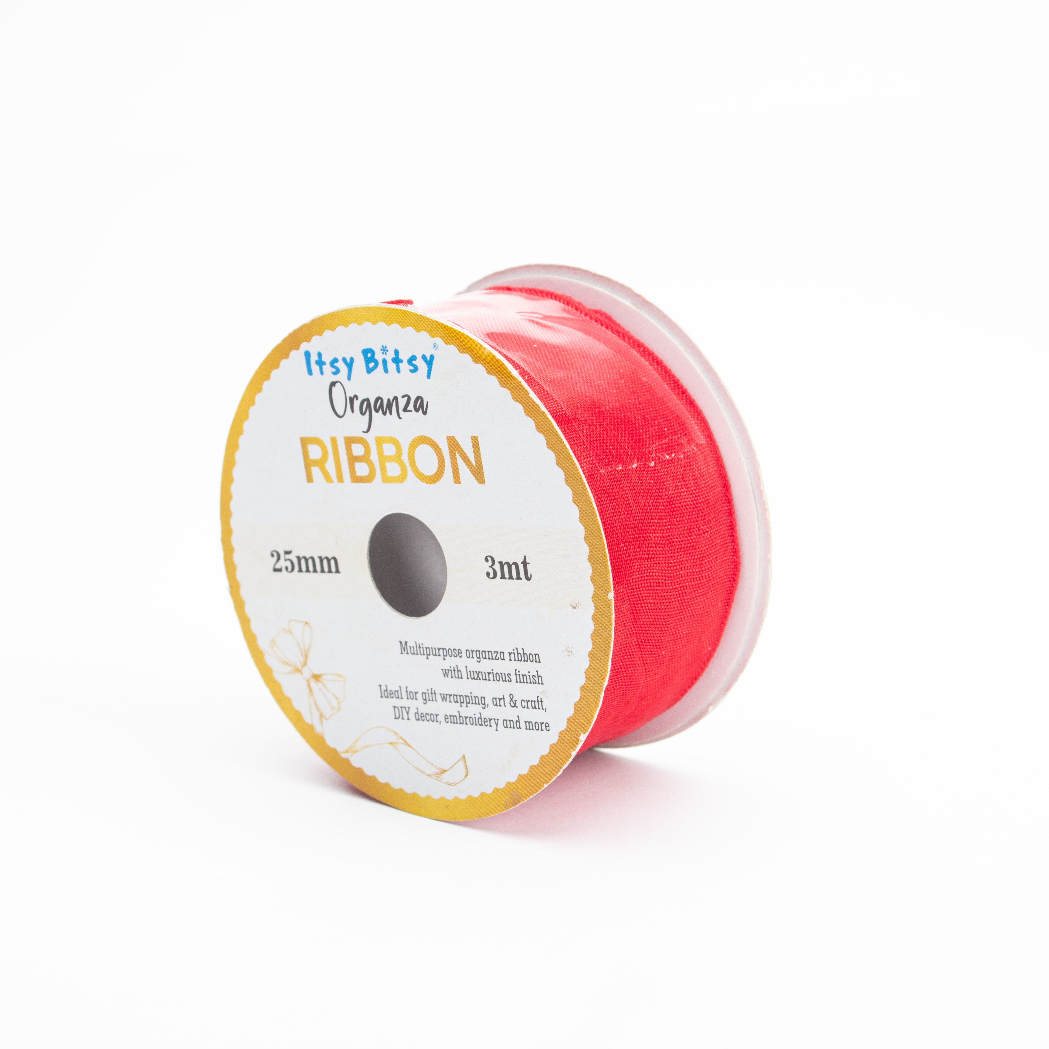 Organza Ribbon 25mm Red 3mt 1 Roll