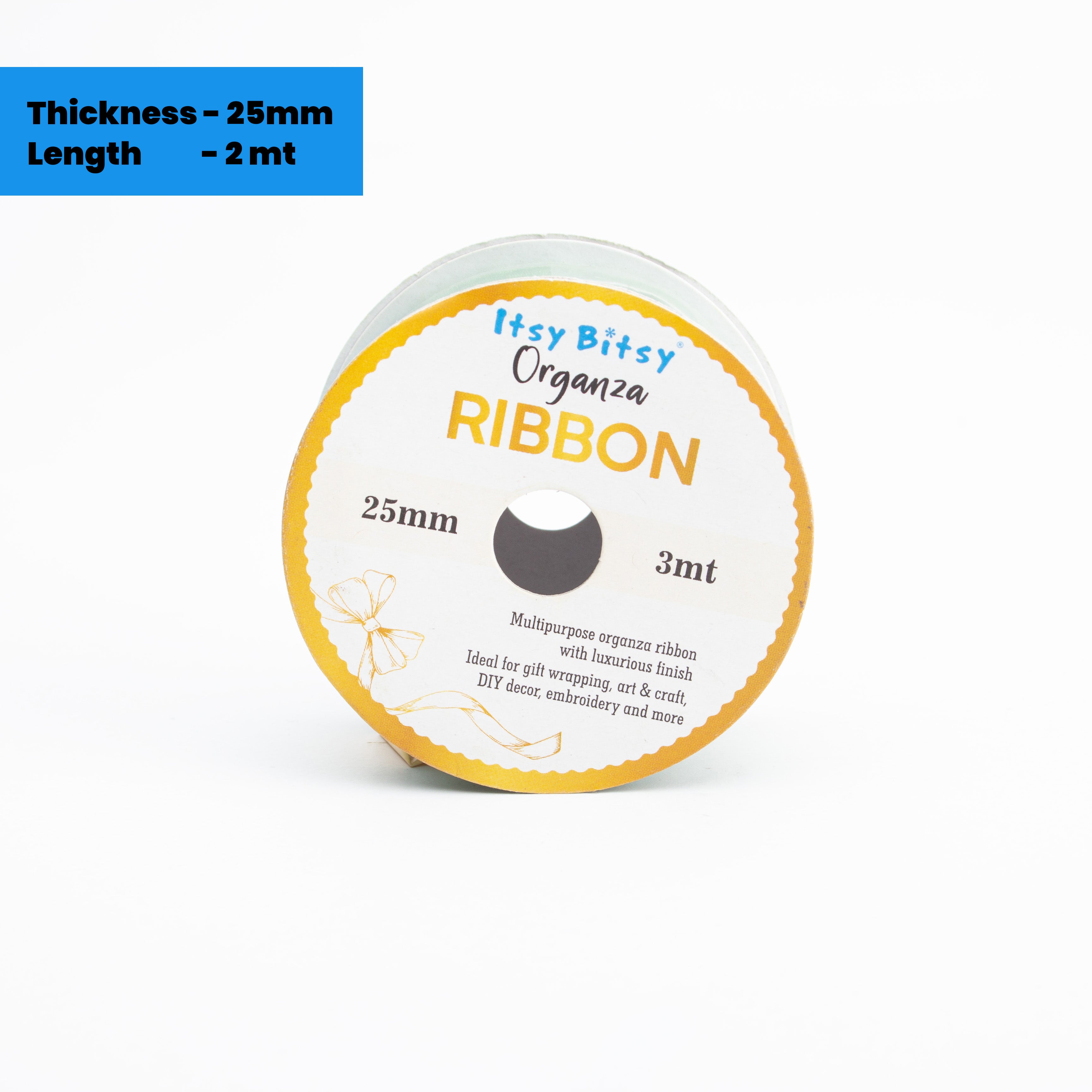 Organza Ribbon 25mm Parrot Green 3mt 1 Roll