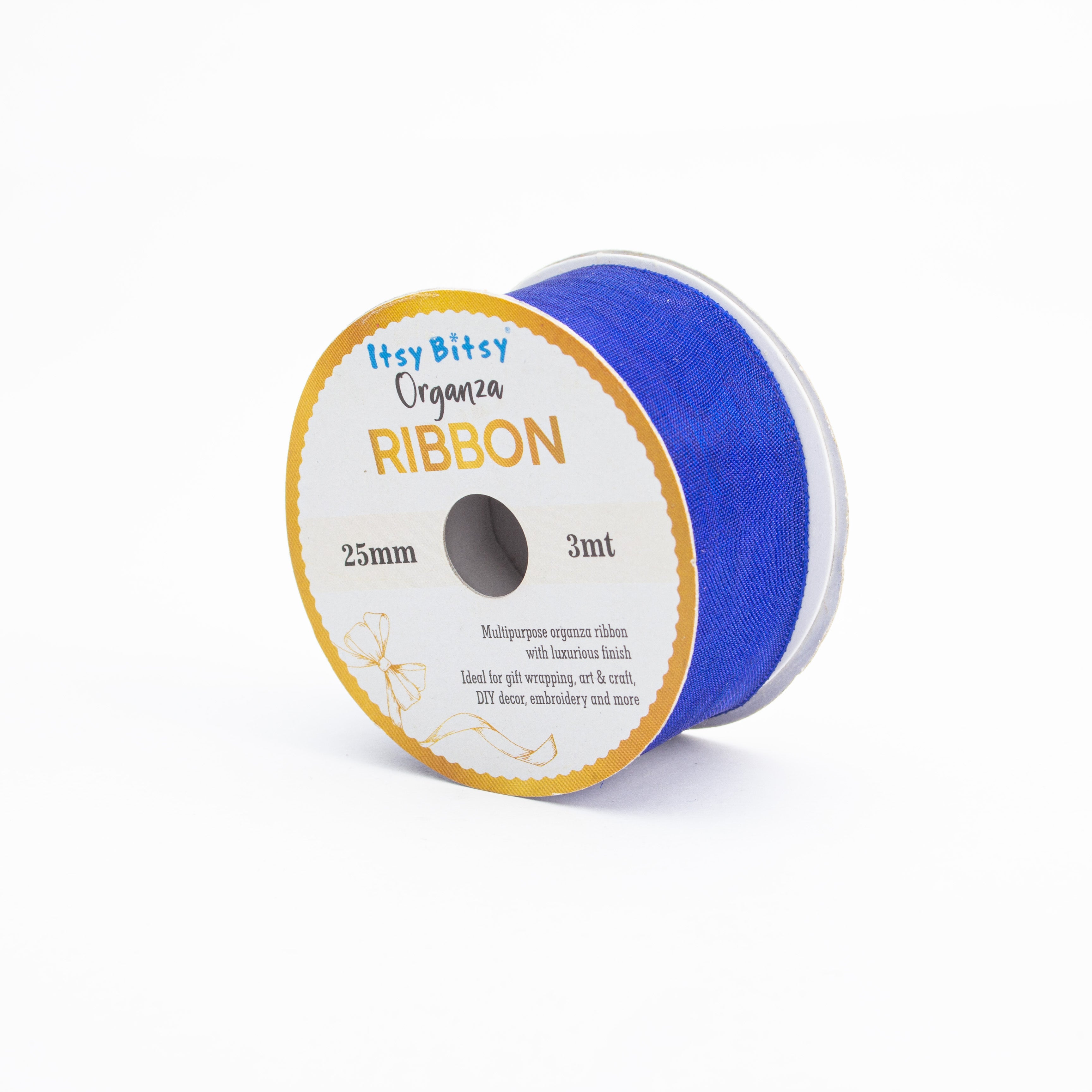 Organza Ribbon 25mm Blue 3mt 1 Roll