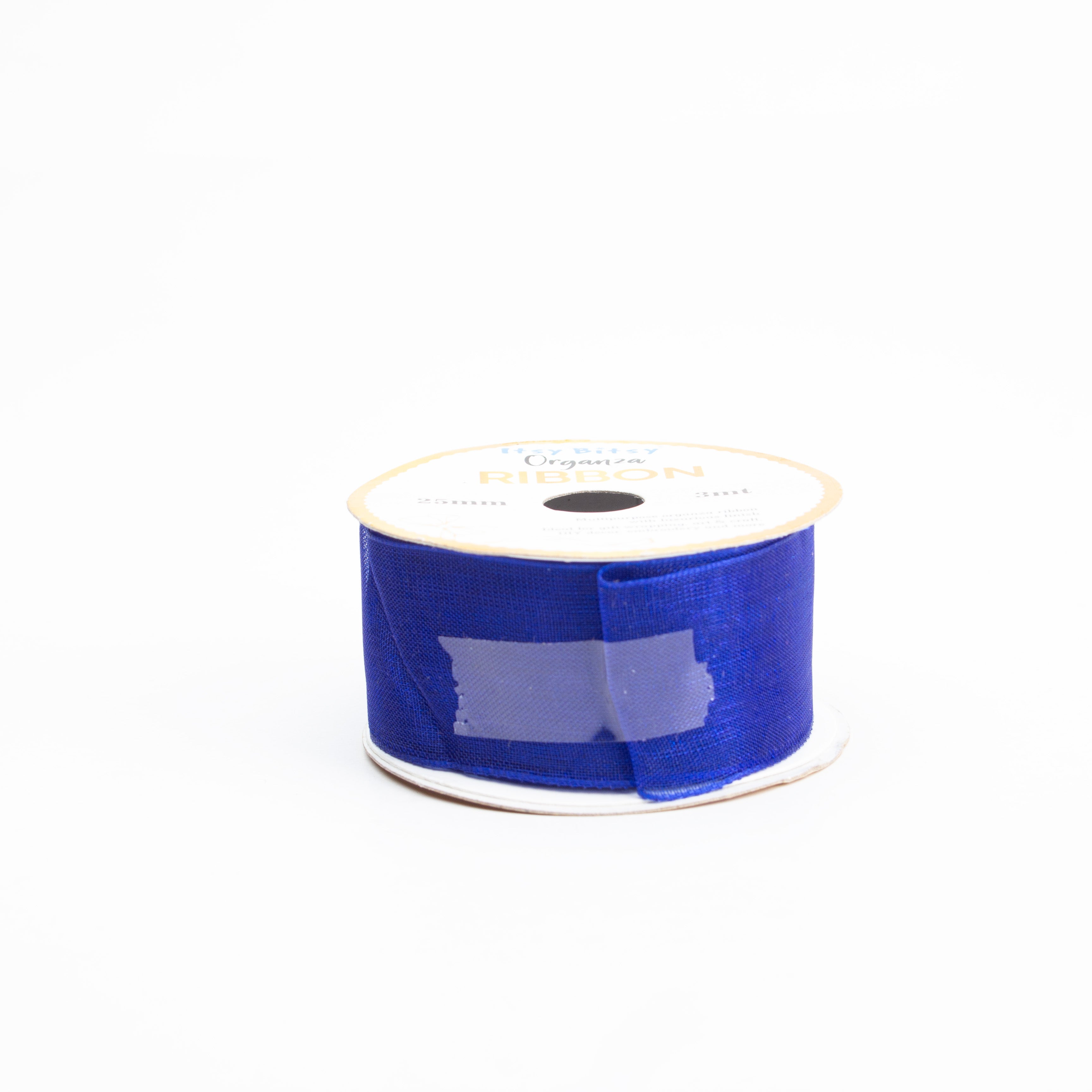 Organza Ribbon 25mm Blue 3mt 1 Roll