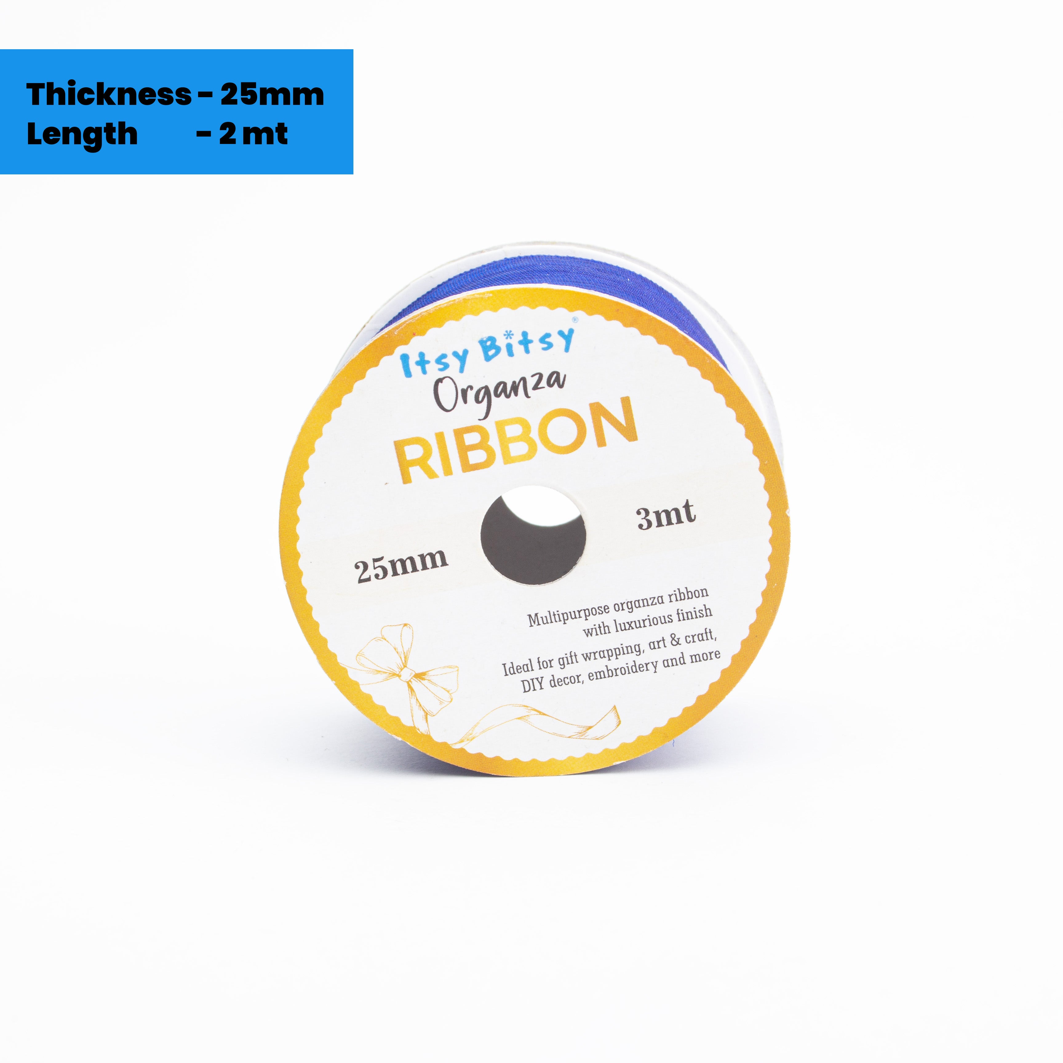 Organza Ribbon 25mm Blue 3mt 1 Roll