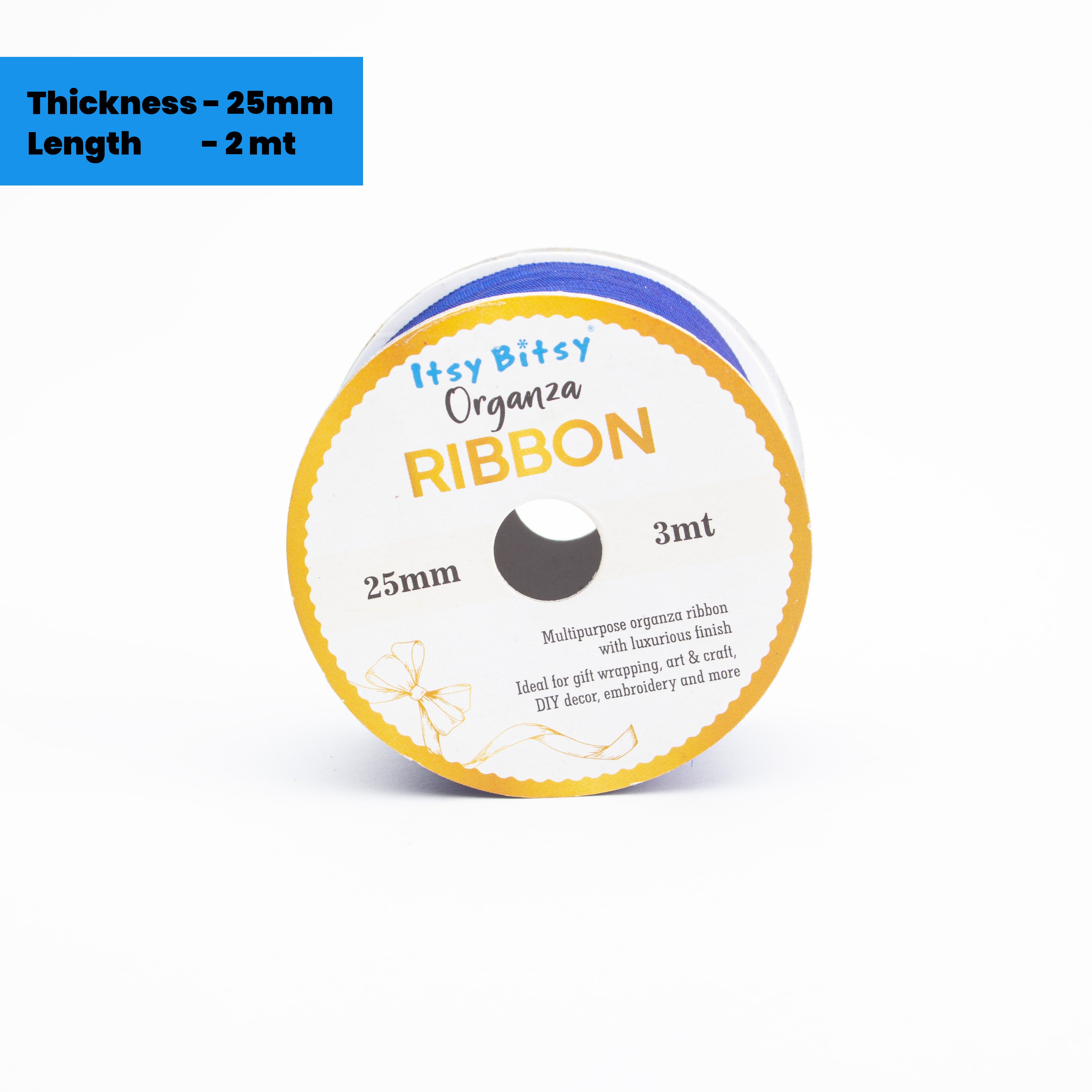 Organza Ribbon 25mm Blue 3mt 1 Roll