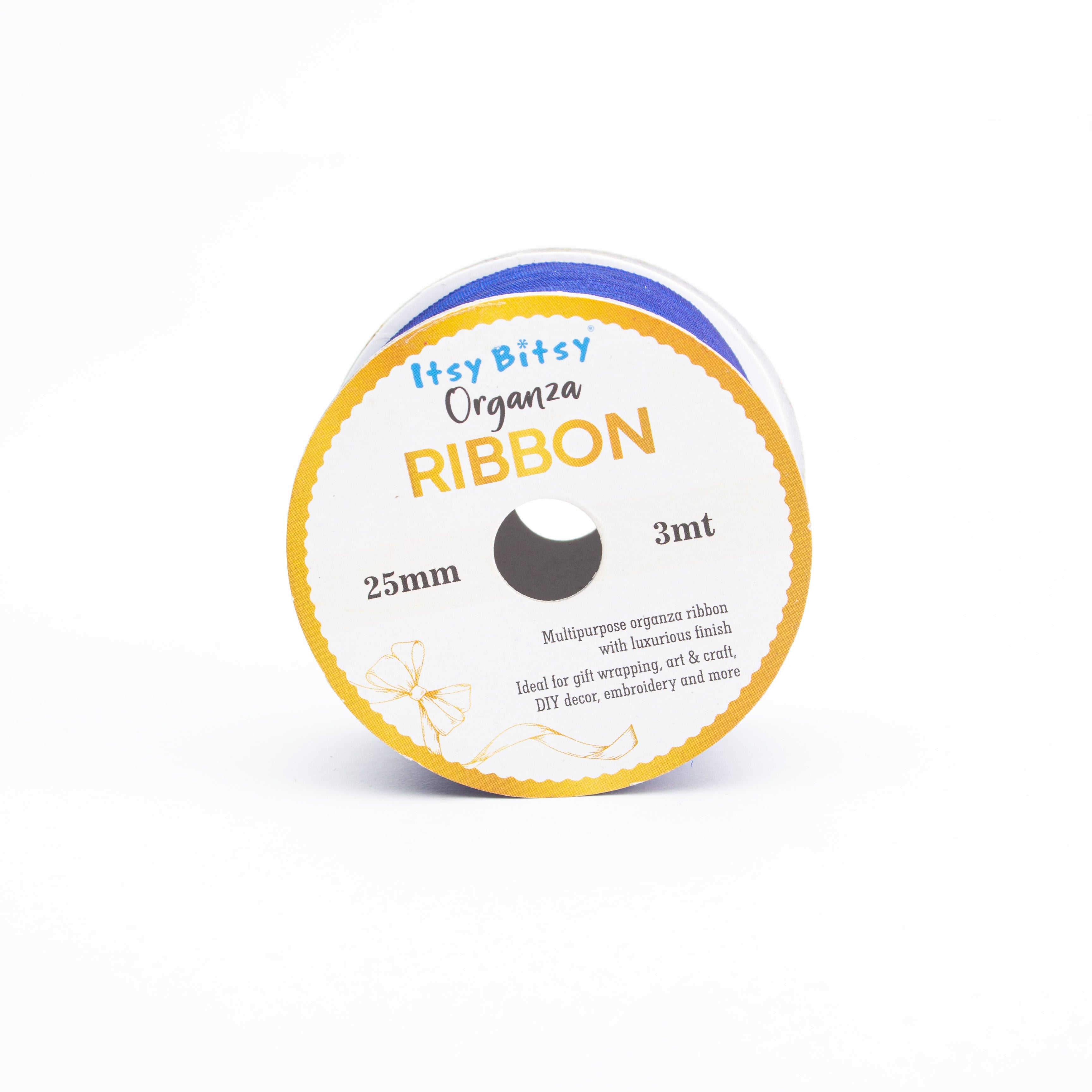 Organza Ribbon 25mm Blue 3mt 1 Roll