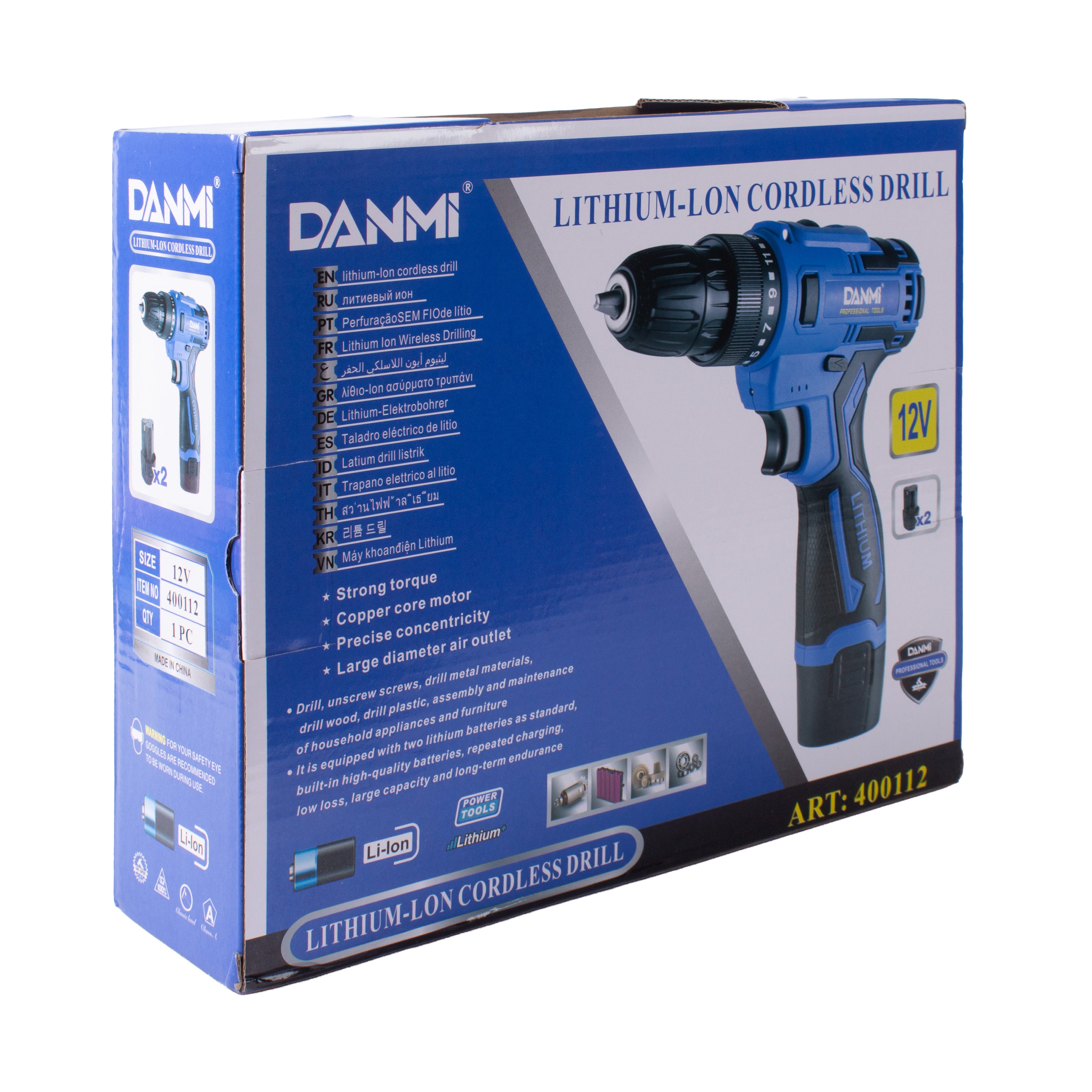 Cordless Drilling Machine Lithium Battery 1pc Box DANMI