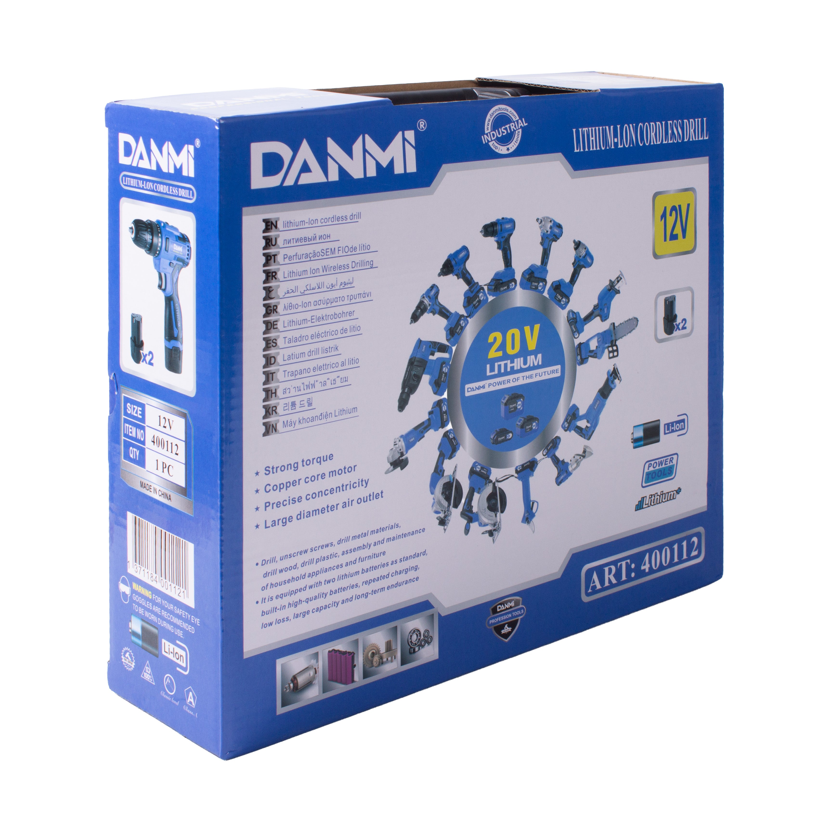 Cordless Drilling Machine Lithium Battery 1pc Box DANMI