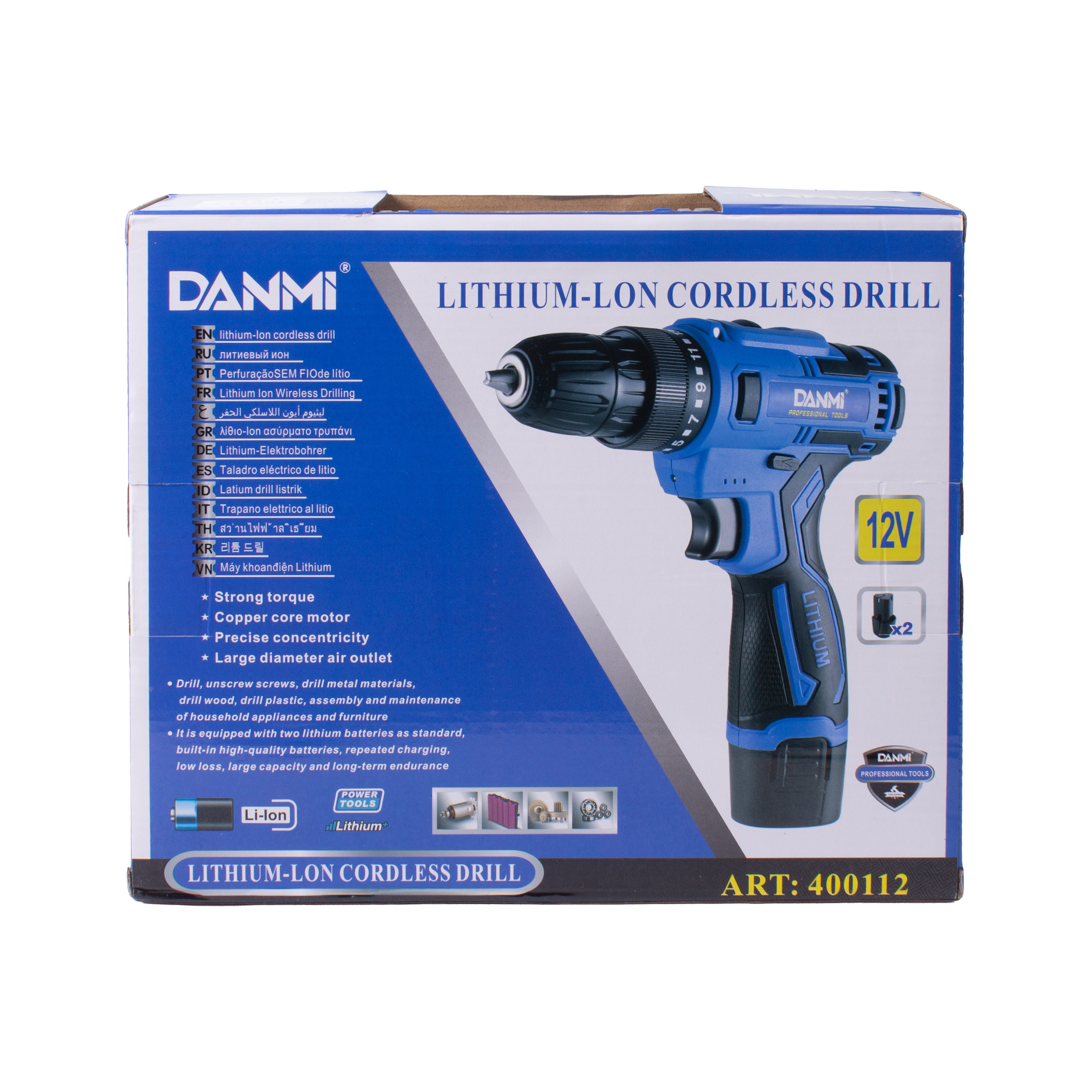 Cordless Drilling Machine Lithium Battery 1pc Box DANMI