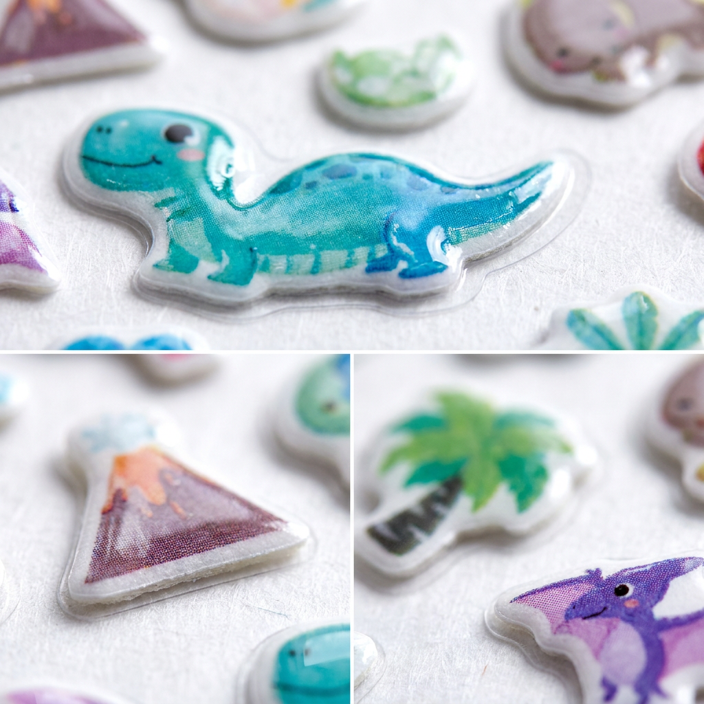 Fun Puffy Stickers Dino Island 68pcs 1Pack