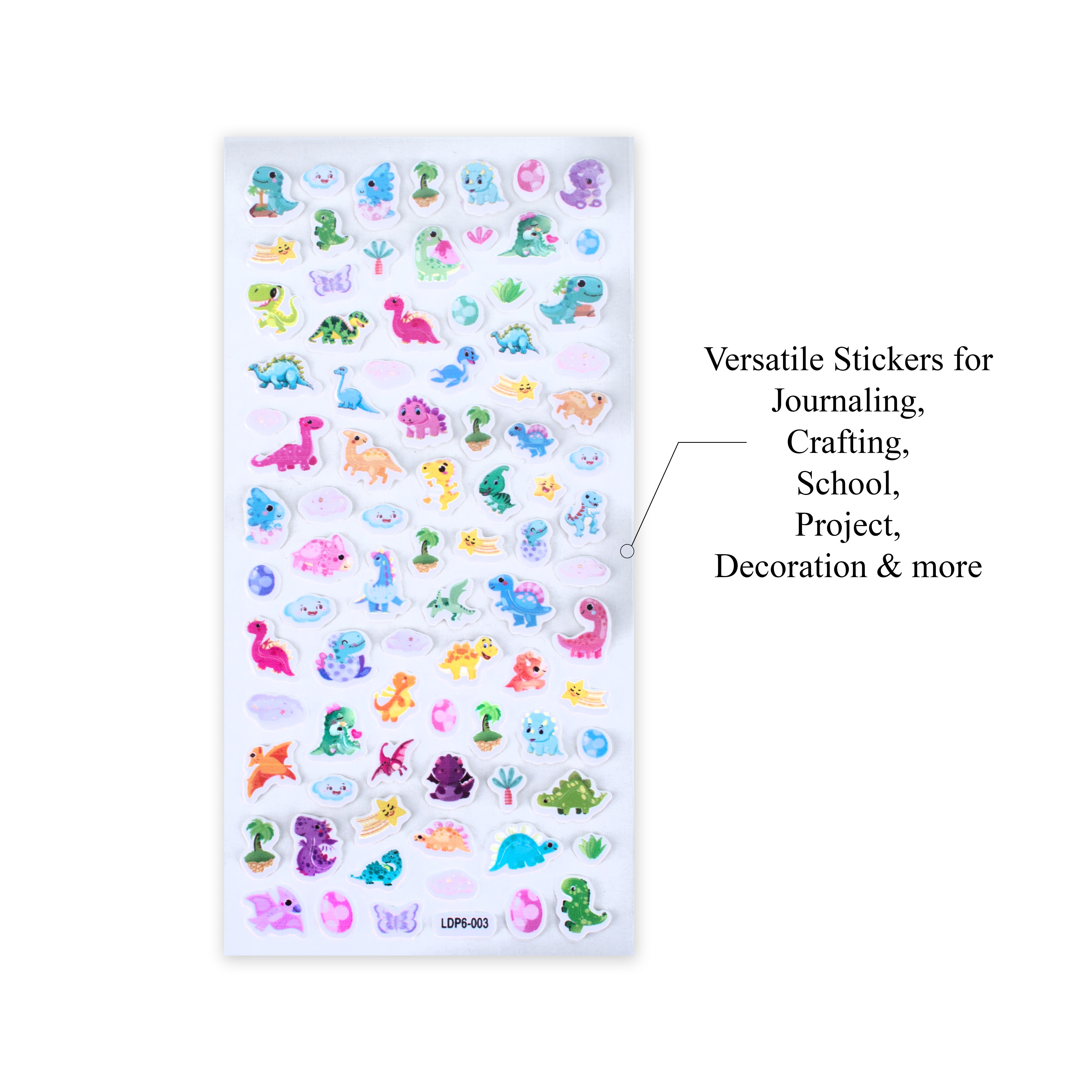 Fun Puffy Stickers Dino Kids 87pcs 1Pack