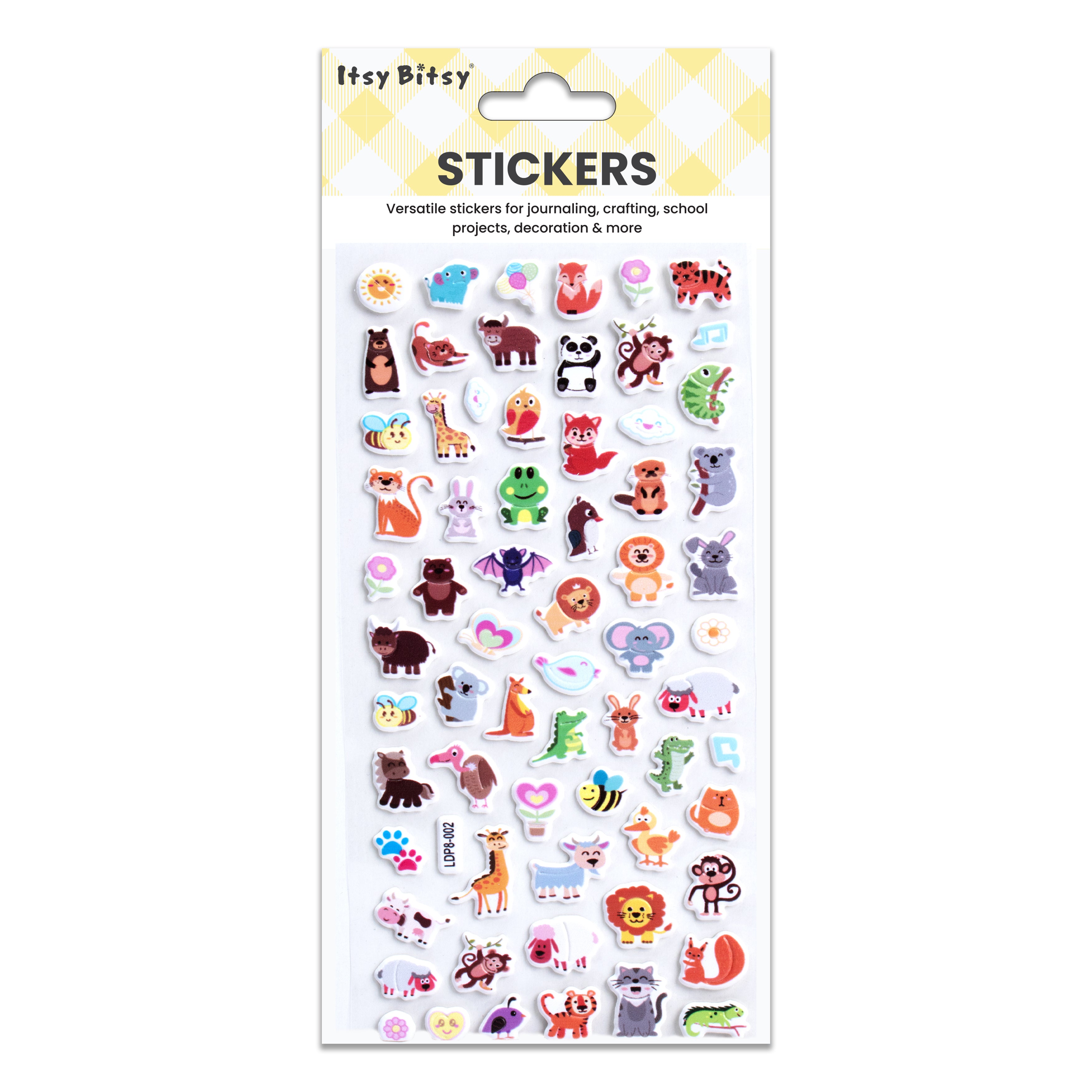 Fun Puffy Stickers Animal Friends 67pcs 1Pack