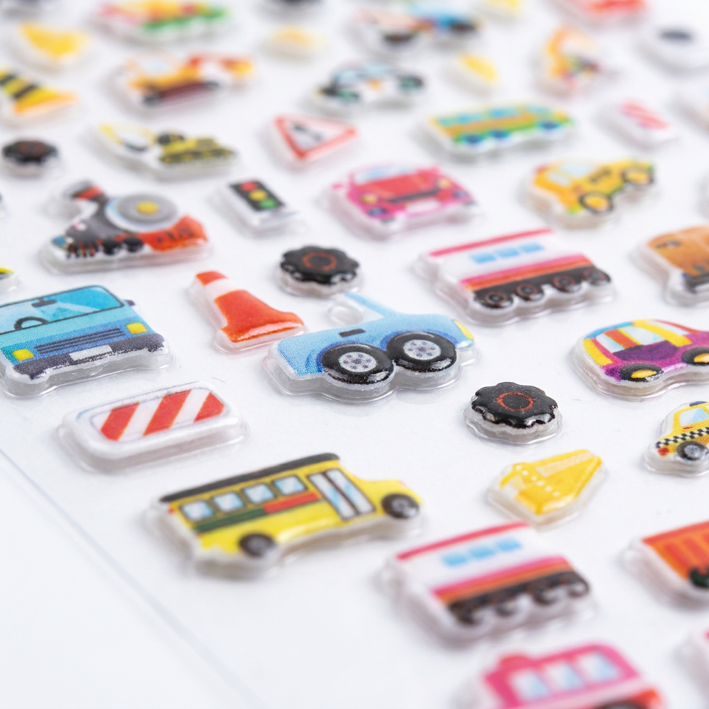 Fun Puffy Stickers Transport Mode 98pcs 1Pack