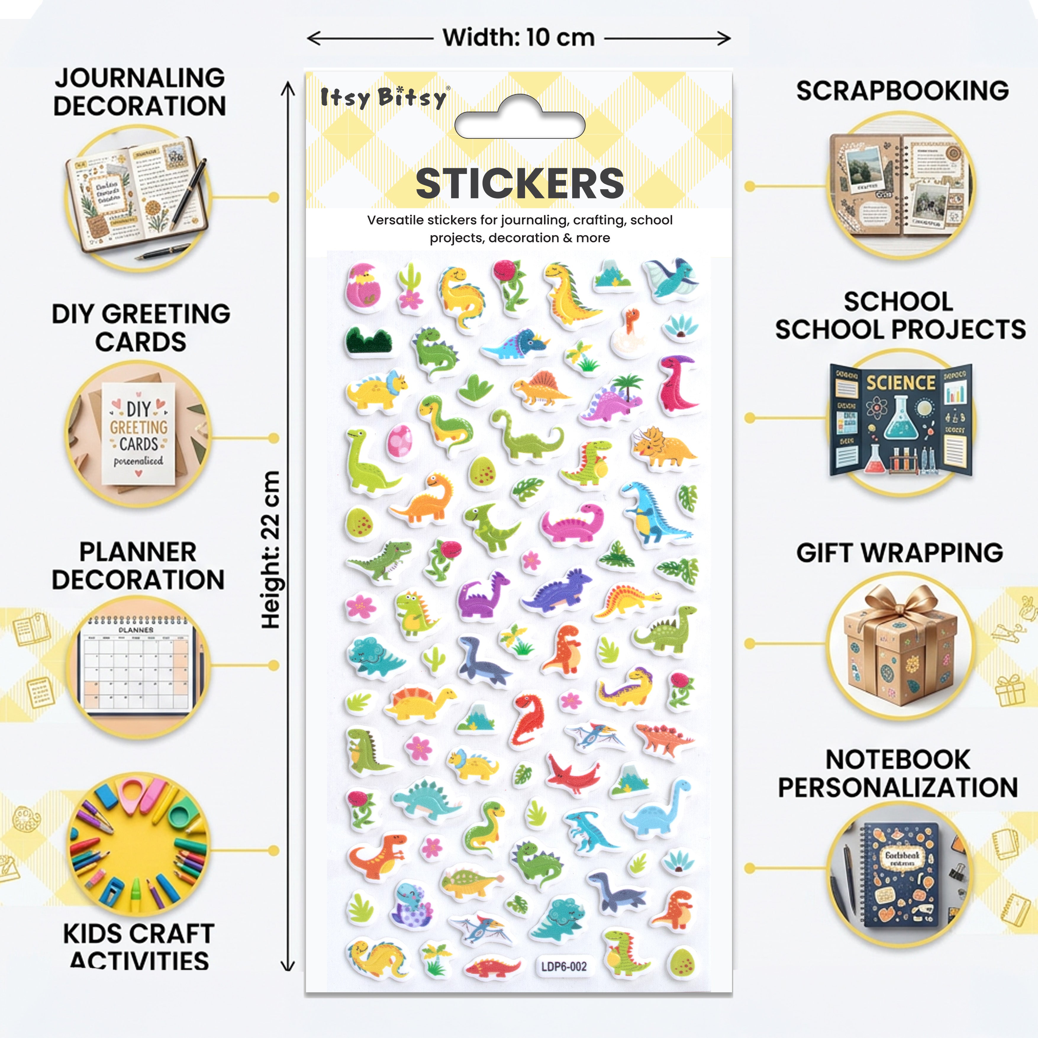 Fun Puffy Stickers Dino Fun 89pcs 1Pack