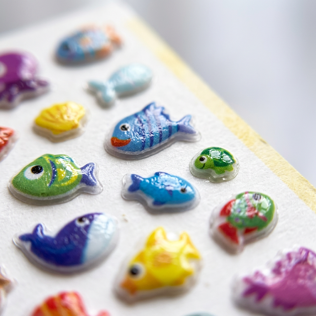 Fun Puffy Stickers Happy Fins 94pcs 1Pack
