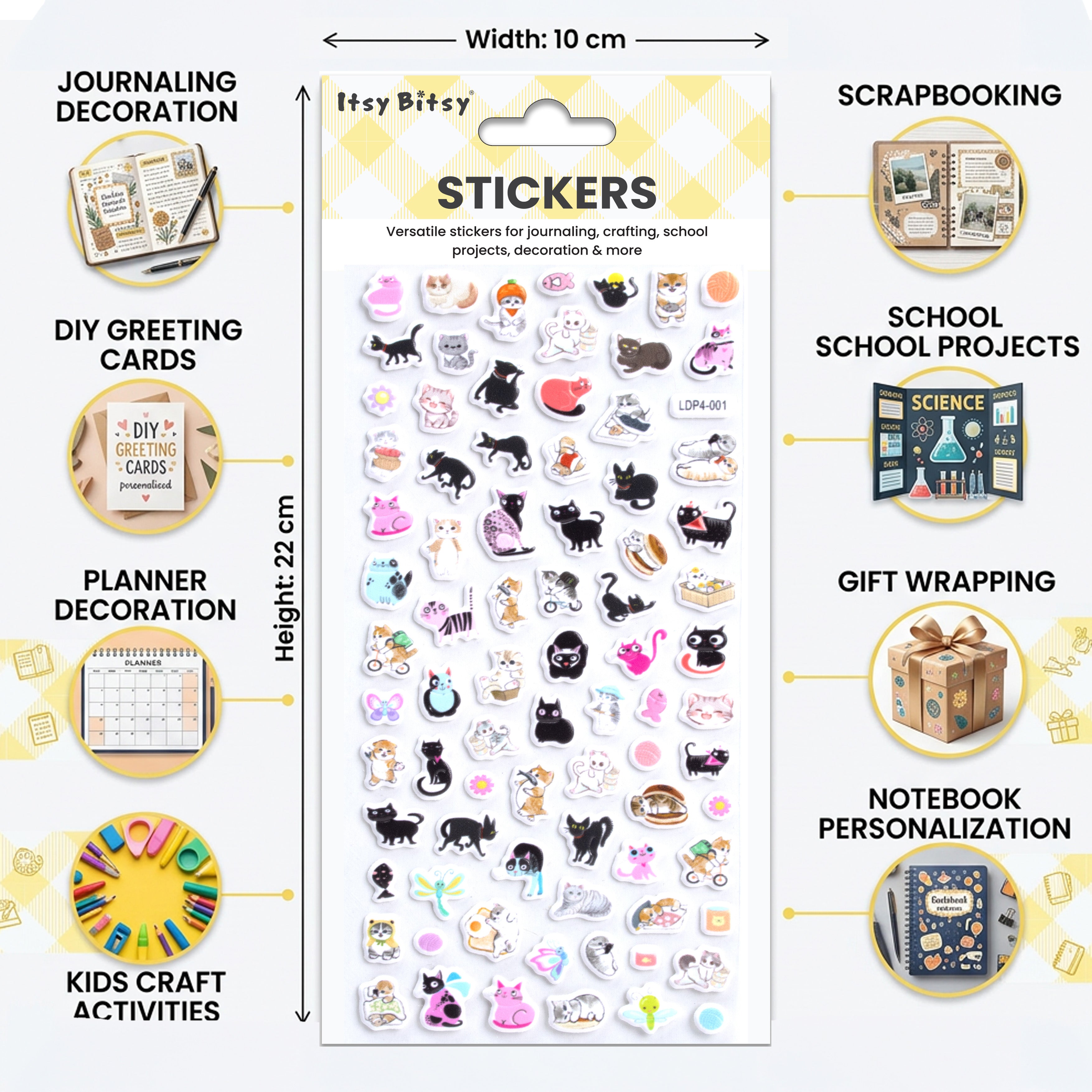 Fun Puffy Stickers Purrfect Pals 82pcs 1Pack