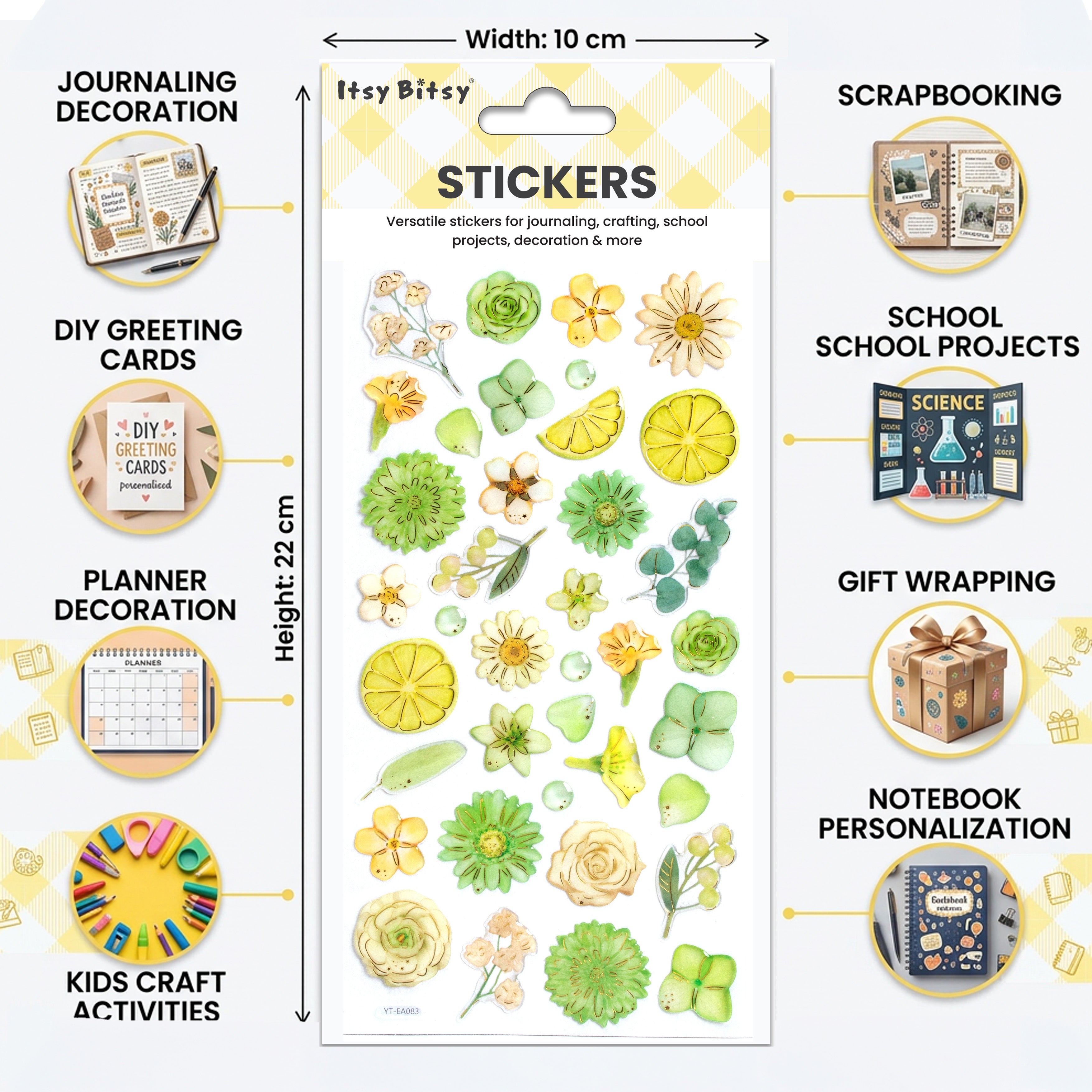 Resin Stickers Floral Whisper 38pcs 1Pack