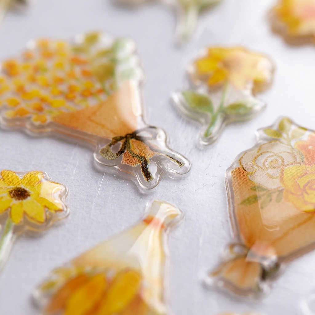 Resin Stickers Sunshine Flora 27pcs 1Pack